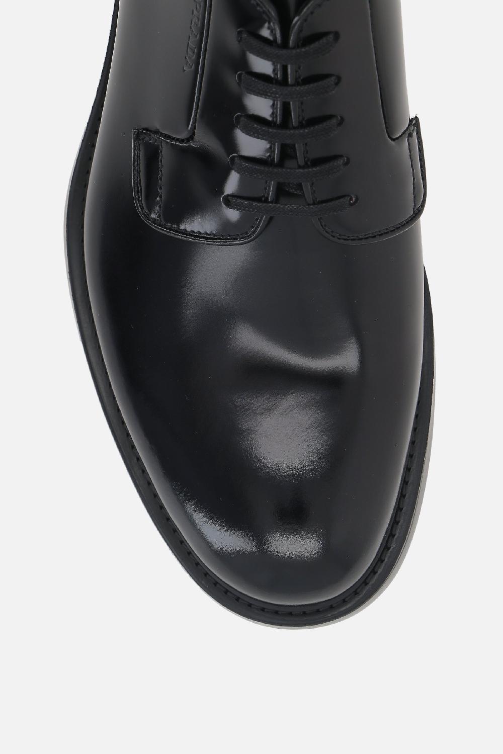 PRADA Scarpa Derby In Pelle Spazzolata