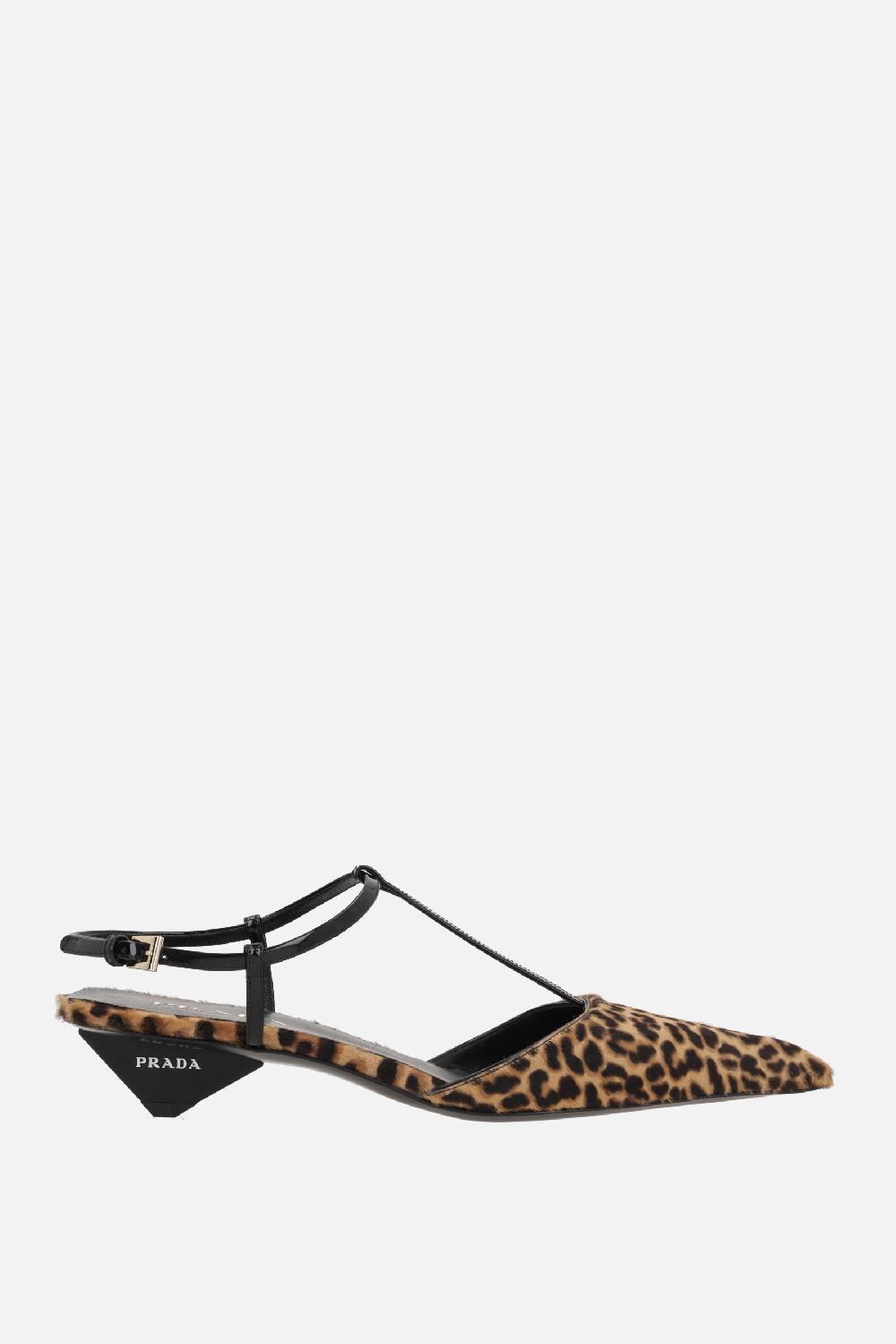 PRADA slingback in cavallino stampa leopardo