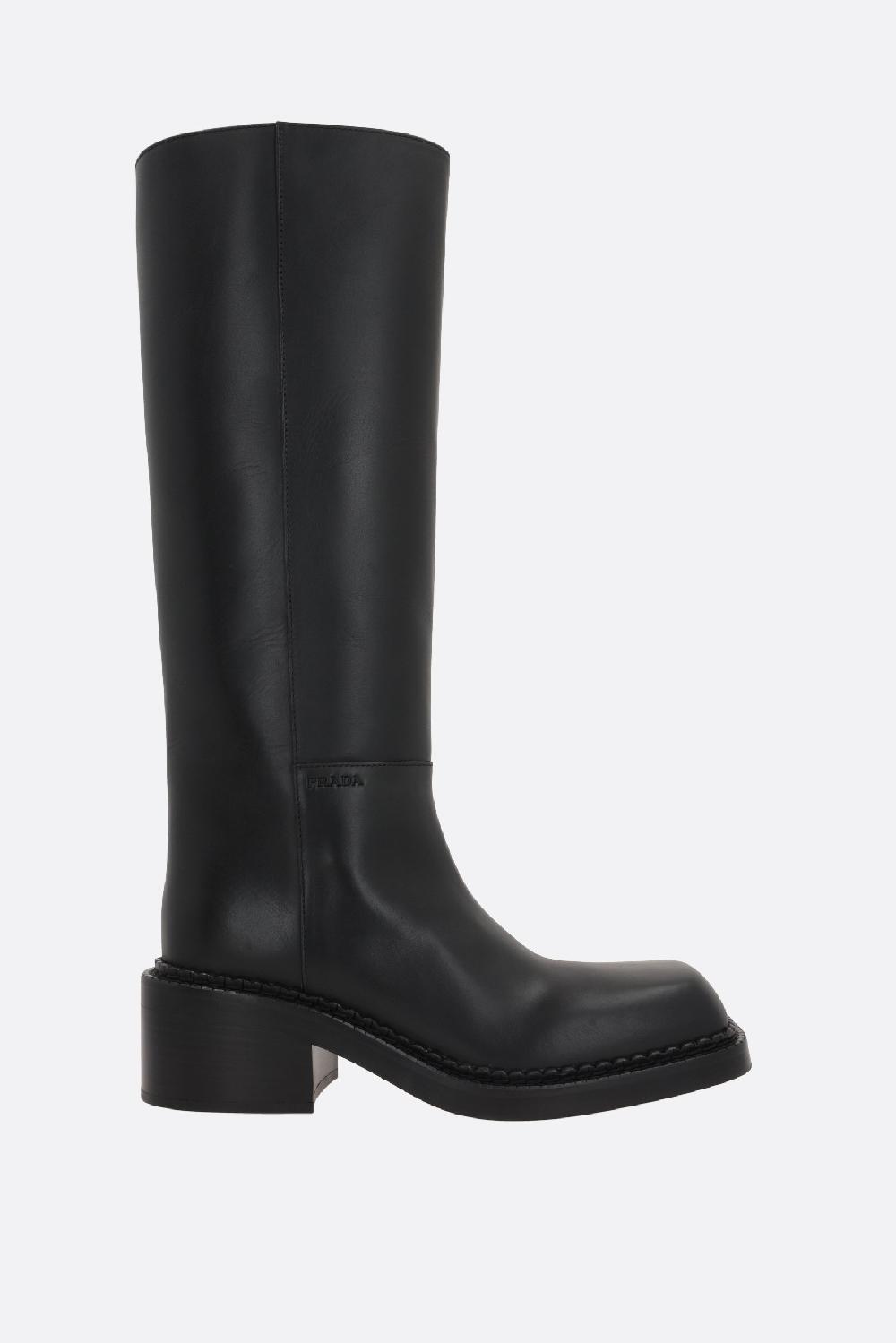 PRADA stivale in pelle liscia