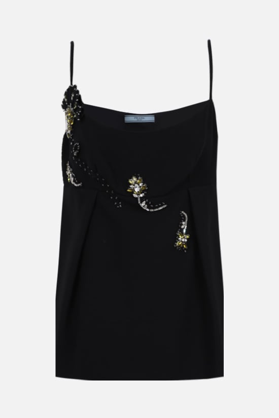 PRADA top in cady con patch gioiello