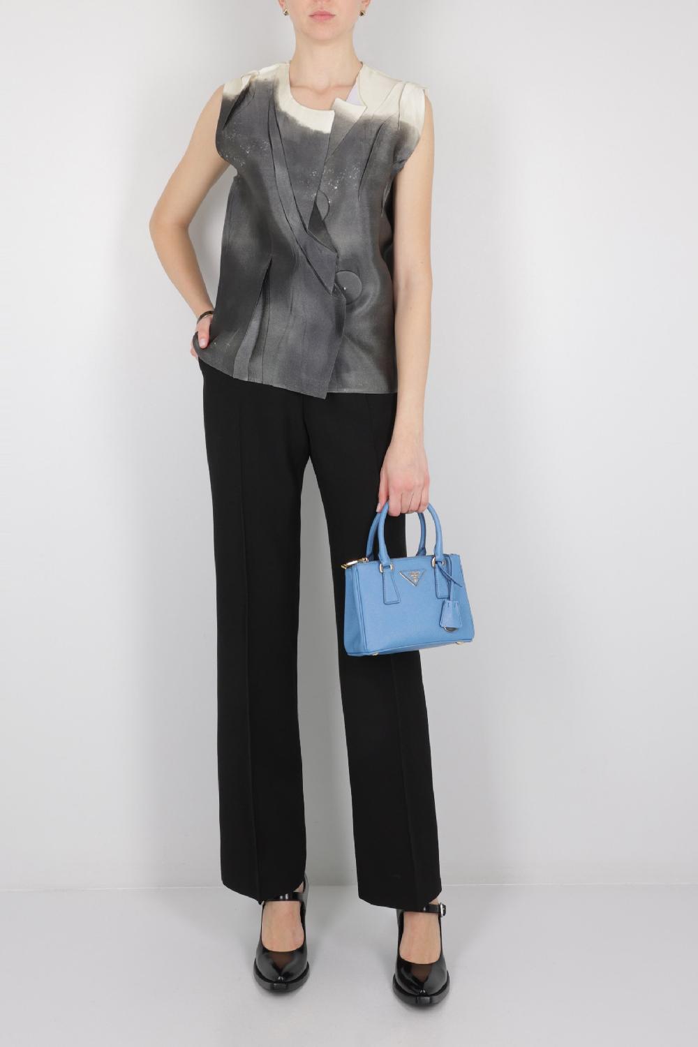 PRADA Top Smanicato Oversize In Raso Stampato