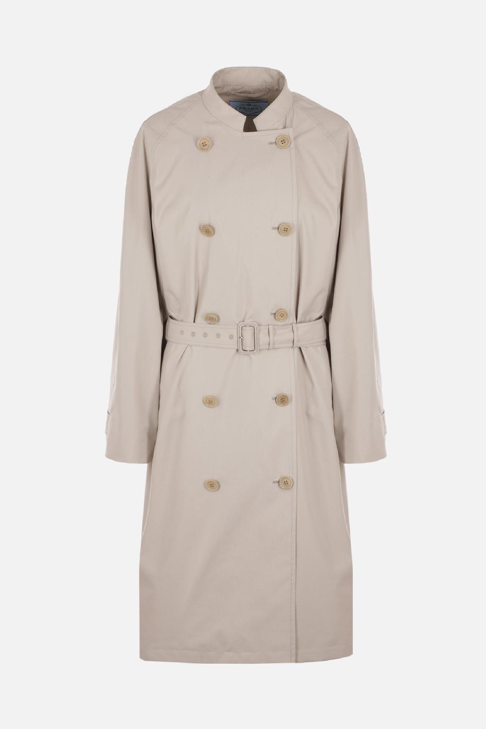 PRADA trench doppiopetto in canvas tecnico