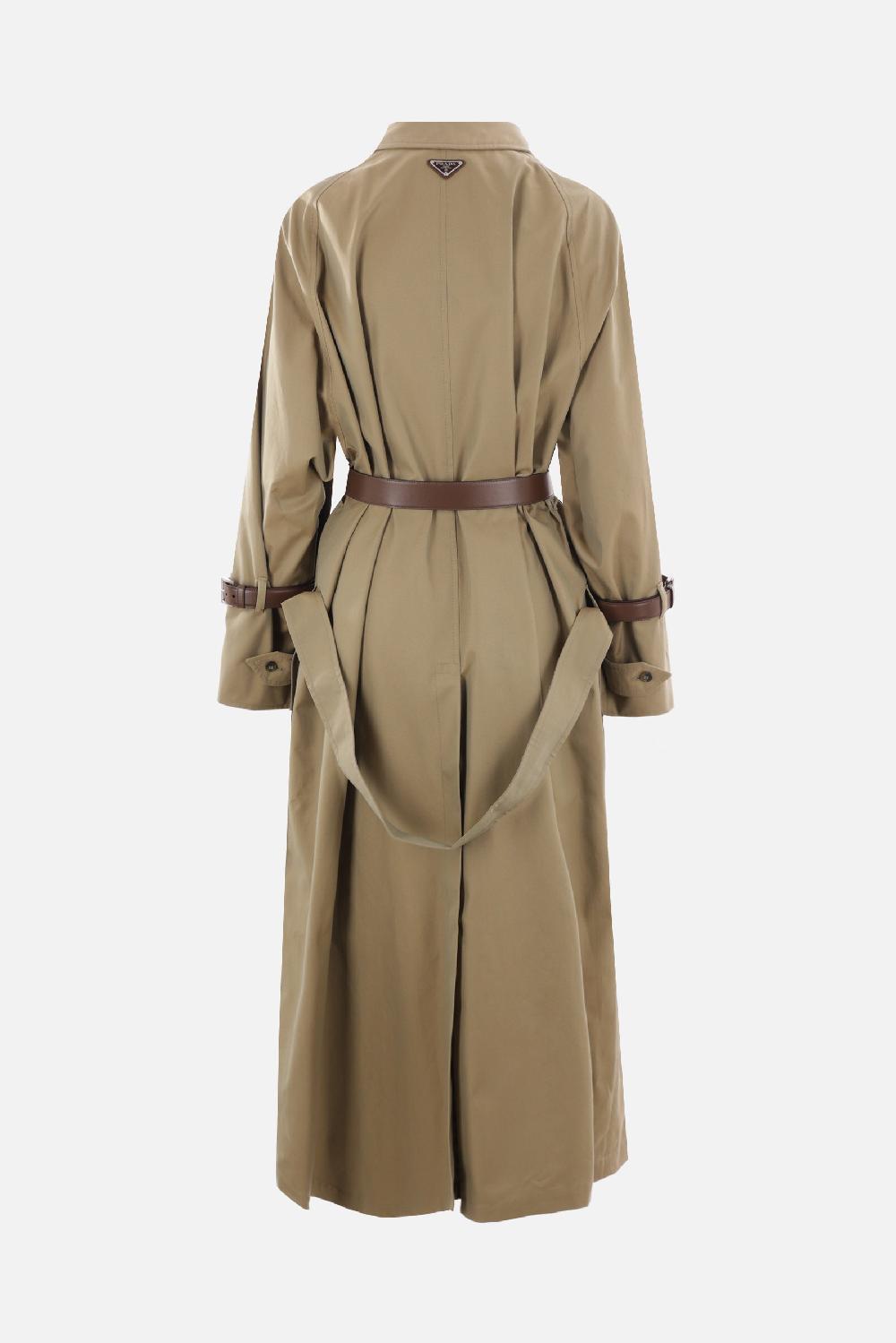 PRADA Trench Monopetto In Twill Con Cinture