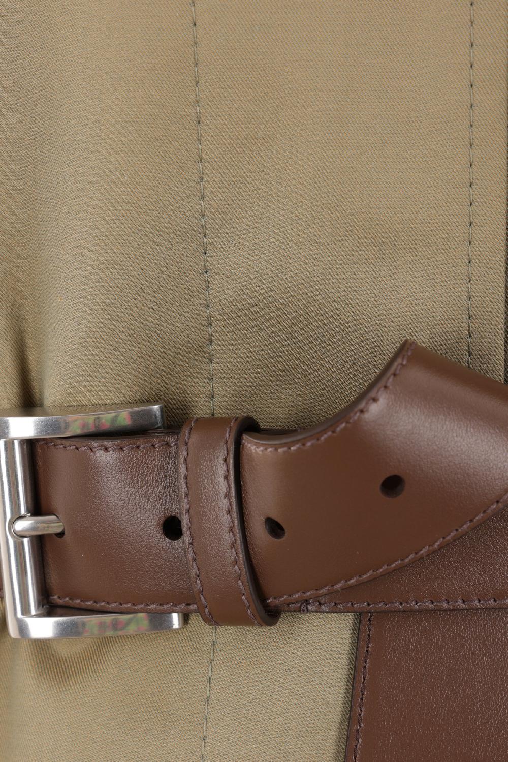 PRADA Trench Monopetto In Twill Con Cinture