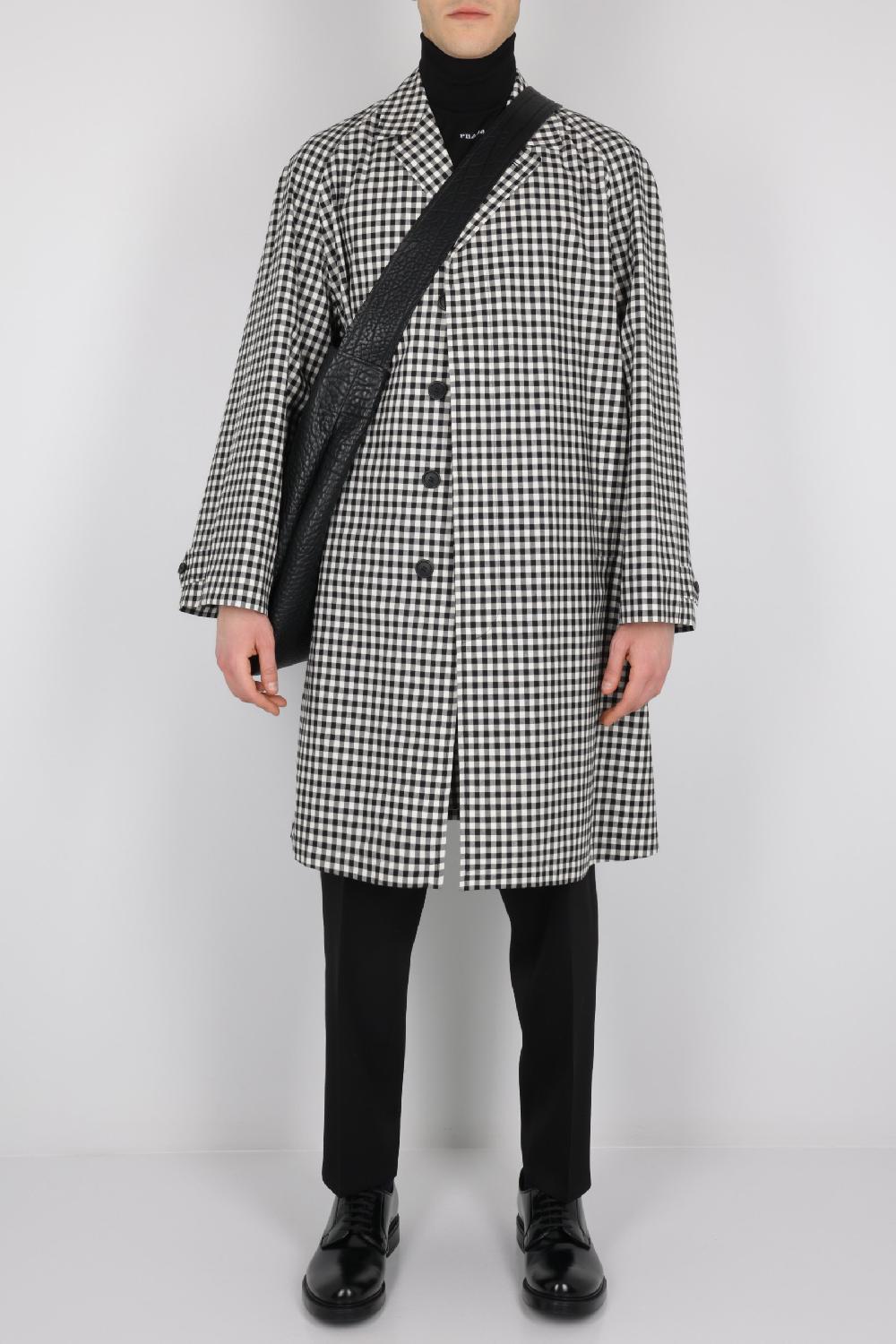 PRADA Trench Monopetto Oversize In Vichy A Quadri