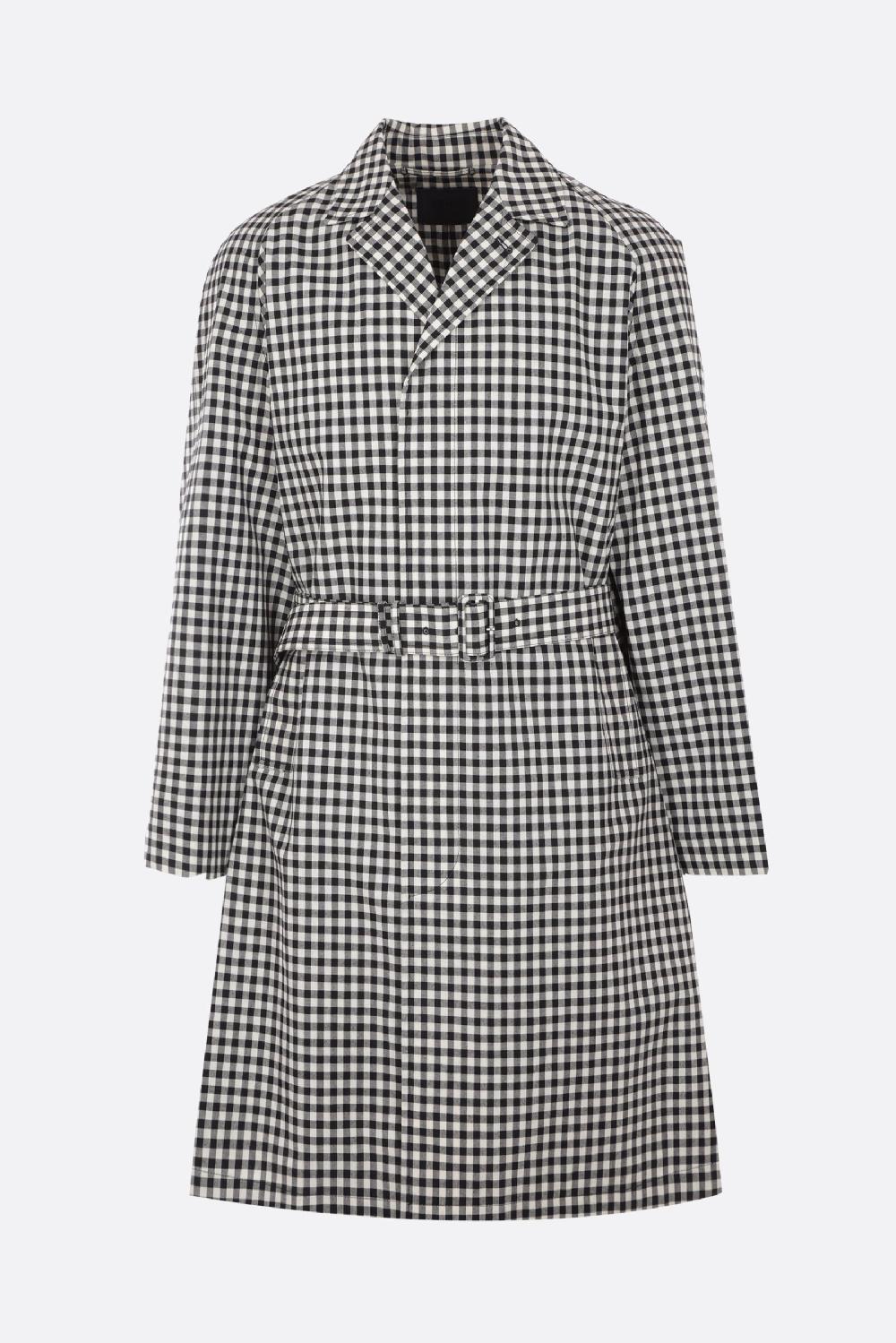 PRADA trench monopetto oversize in vichy a quadri