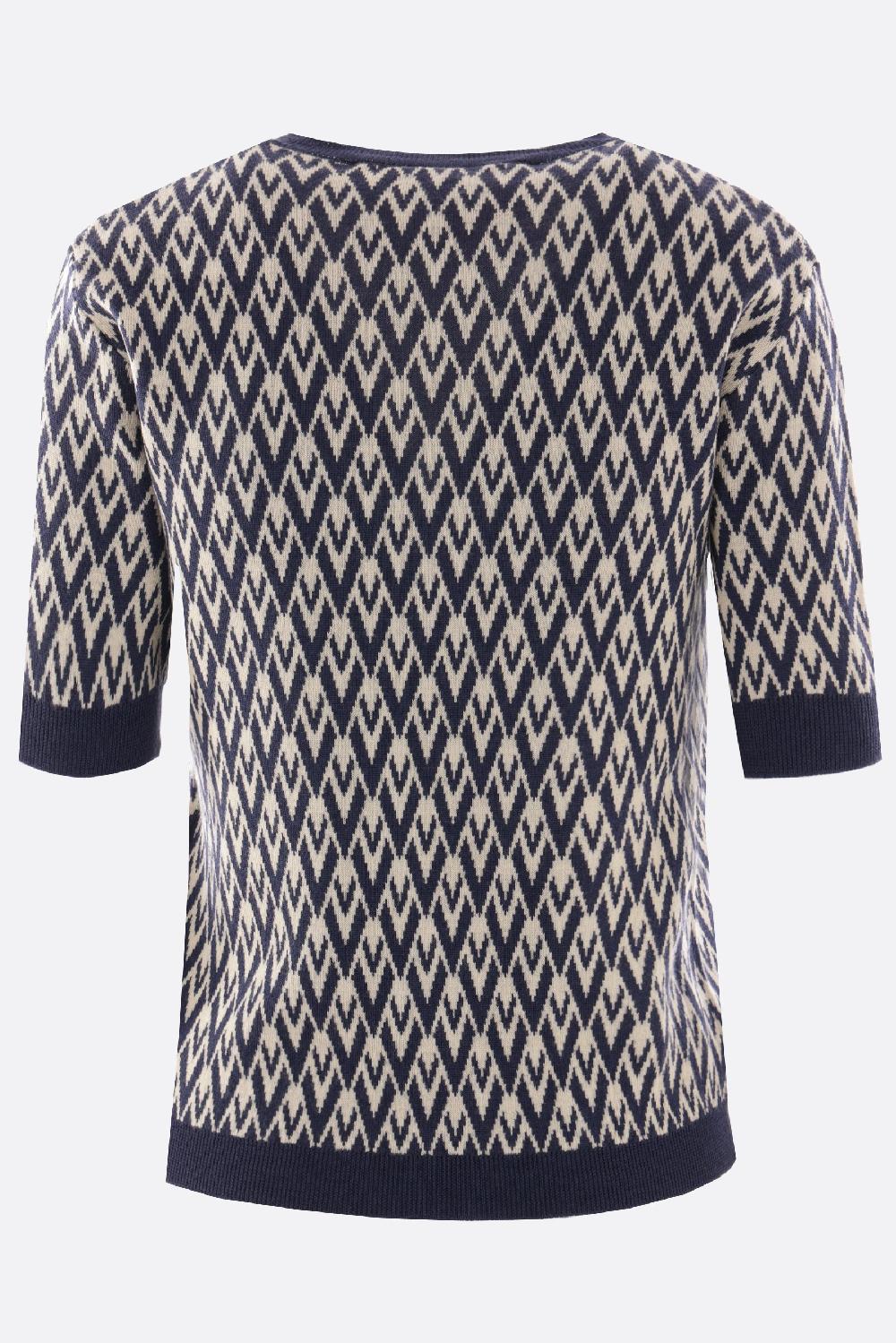VALENTINO GARAVANI Pullover A Maniche Corte In Jacquard Toute La V