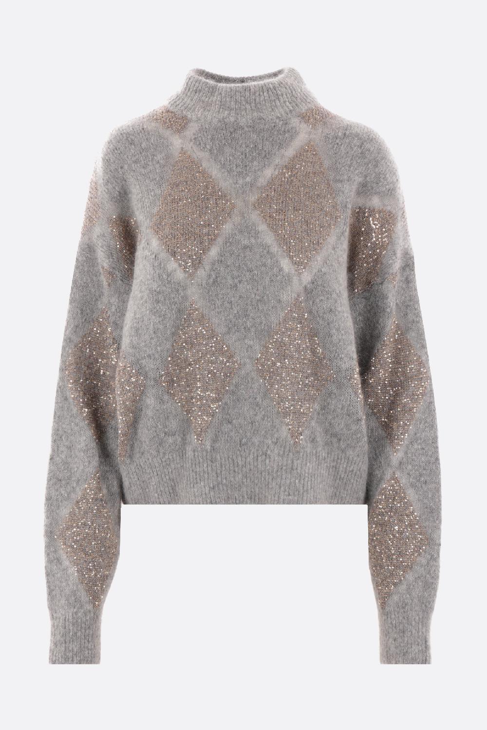 BRUNELLO CUCINELLI Pullover Dazzling Argyle In Lana E Mohair