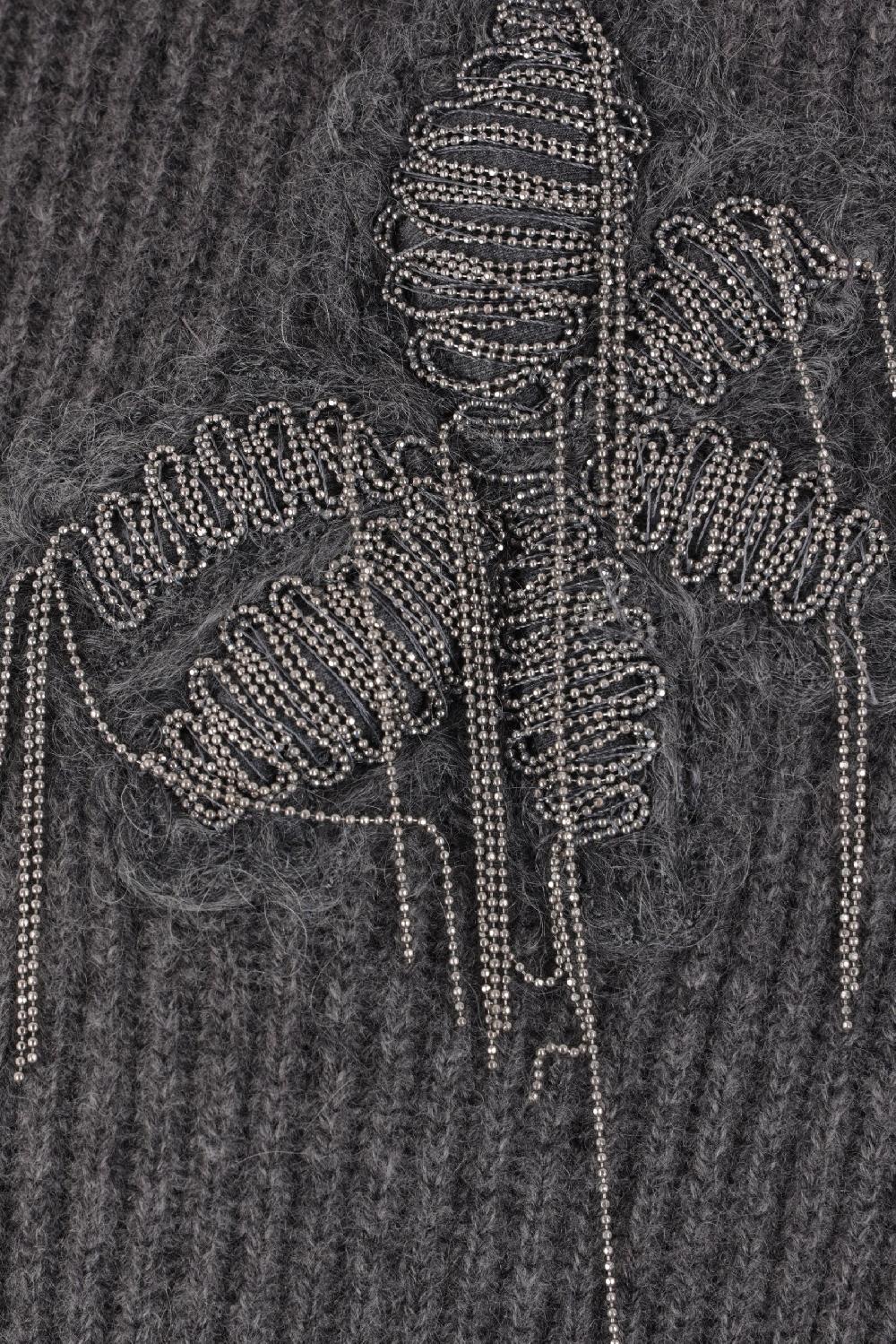 BRUNELLO CUCINELLI Pullover Half-zip In Cashmere Con Precious Flower Crest