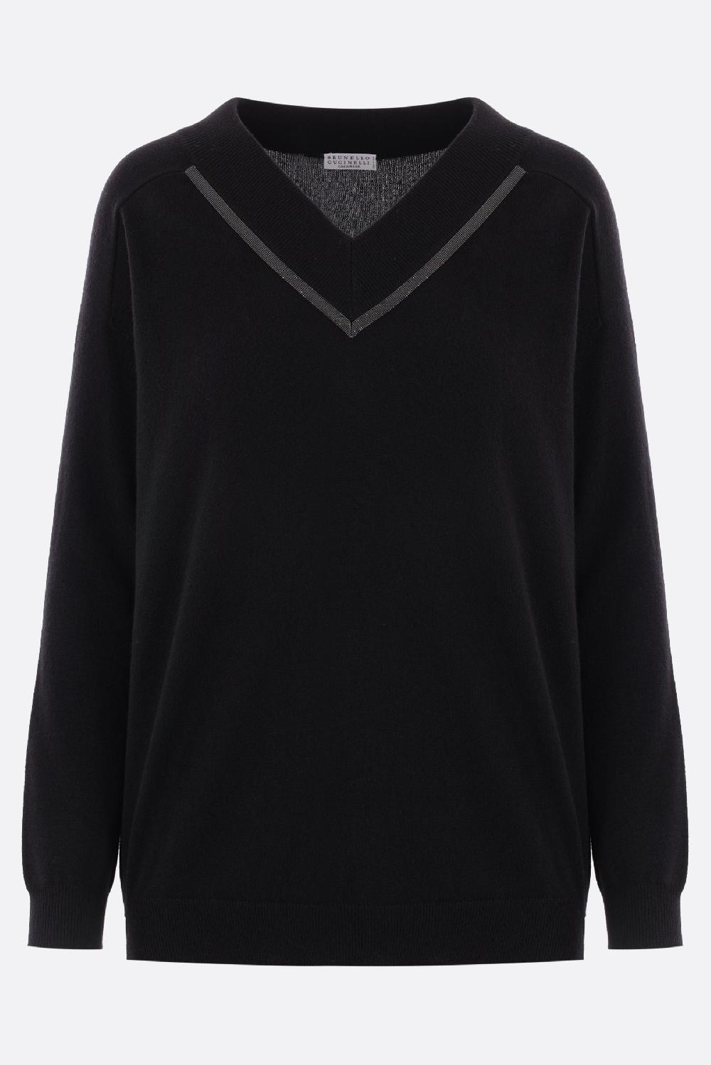 BRUNELLO CUCINELLI Pullover In Cashmere Con Shiny Neckline