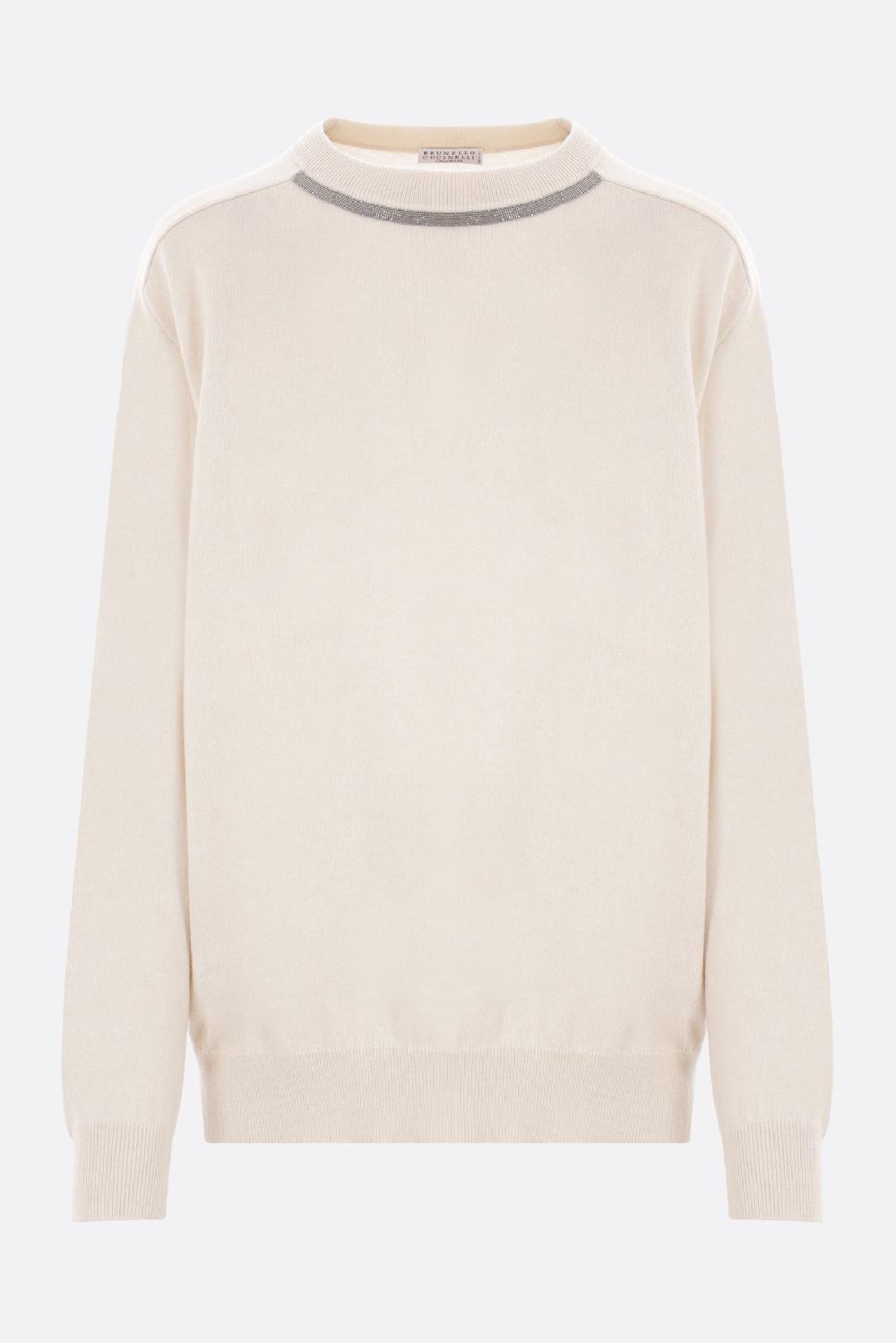 BRUNELLO CUCINELLI Pullover In Cashmere Con Shiny Neckline