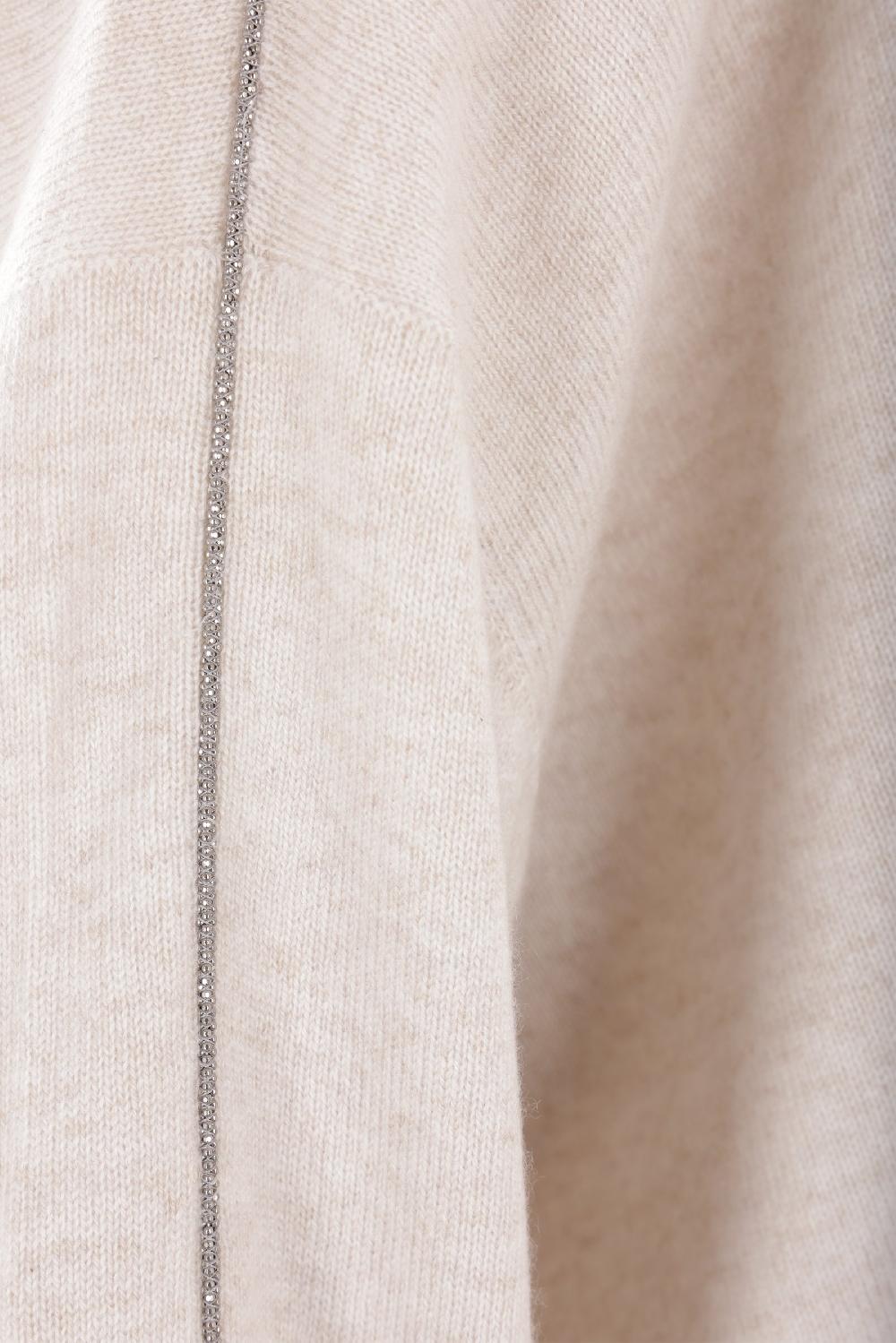 BRUNELLO CUCINELLI Pullover In Cashmere Con Shiny Sleeve Trim