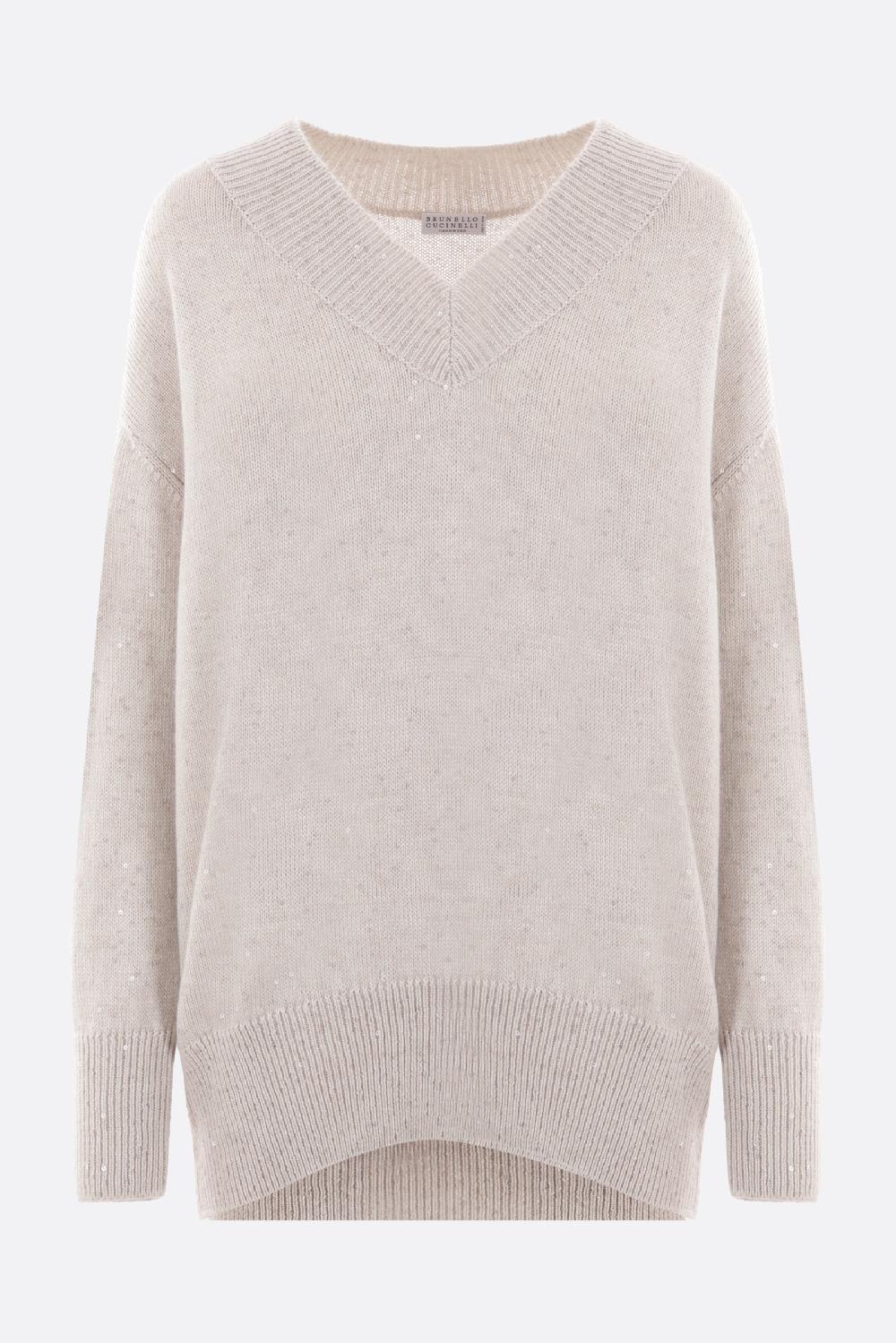 BRUNELLO CUCINELLI pullover in cashmere e seta con paillettes
