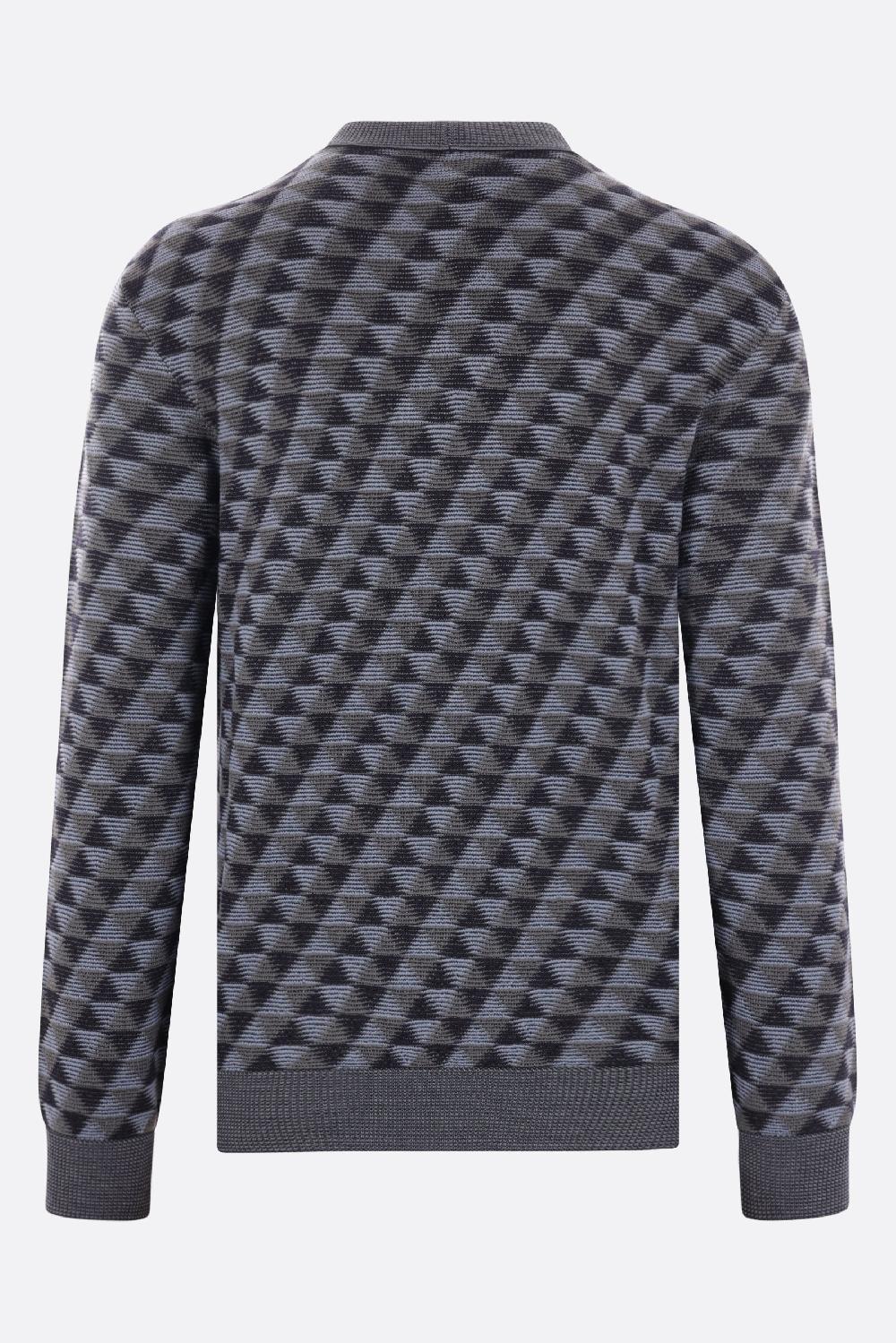 GIORGIO ARMANI Pullover In Lana Con Motivo Jacquard