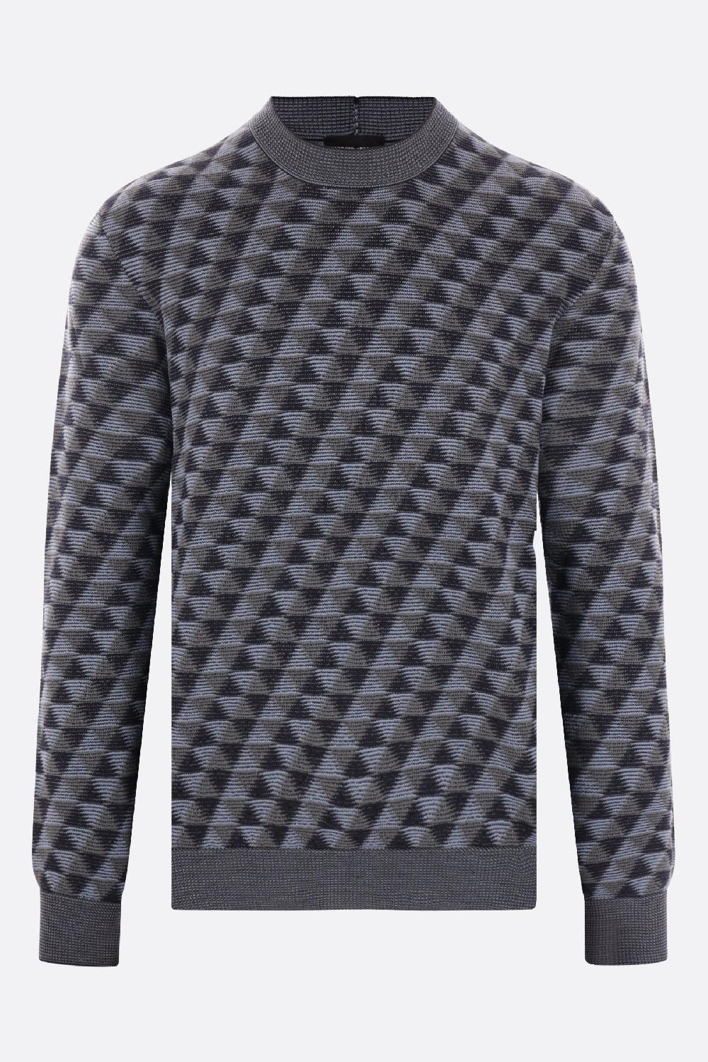 GIORGIO ARMANI pullover in lana con motivo jacquard