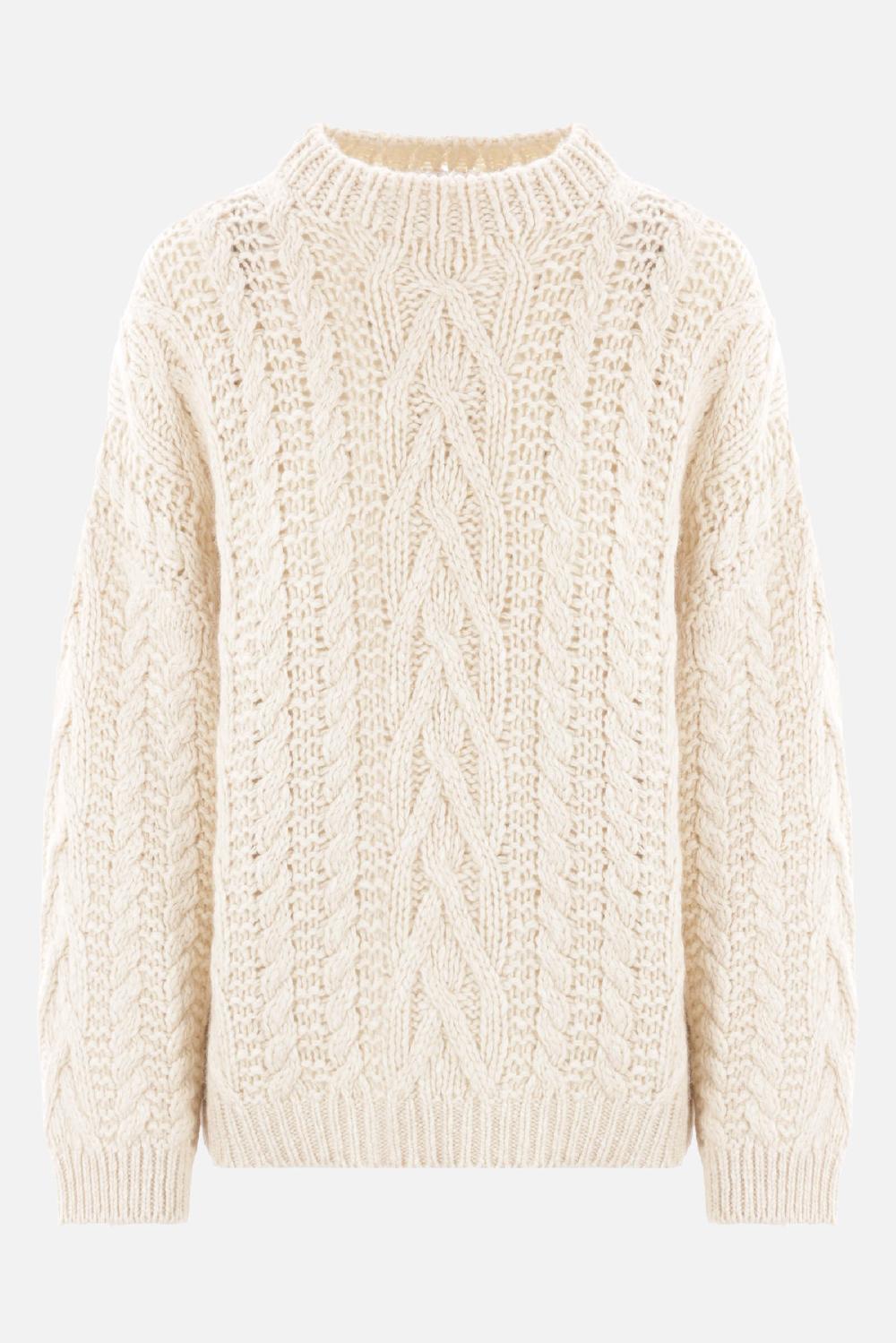 BRUNELLO CUCINELLI pullover in lana e cashmere a trecce