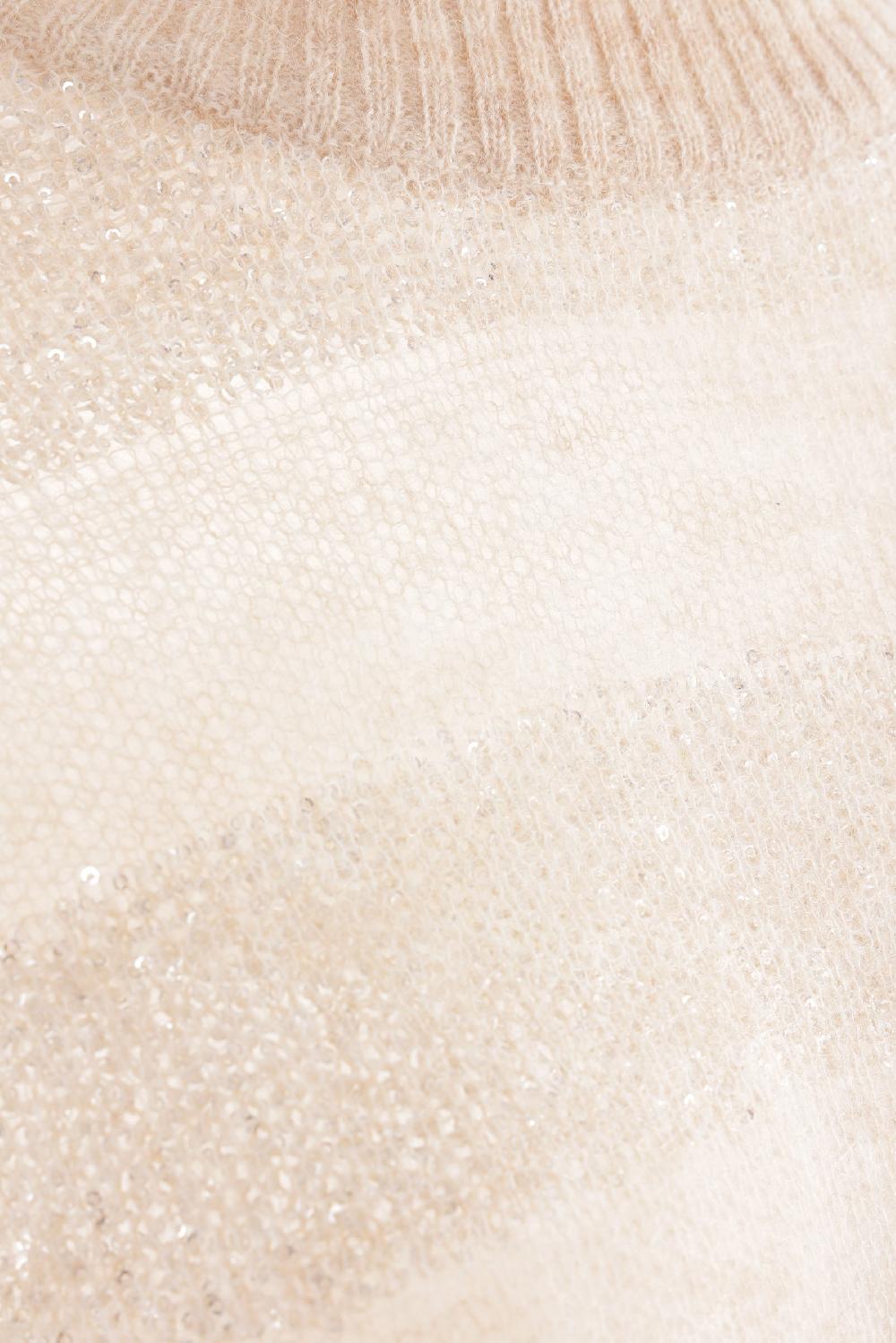 BRUNELLO CUCINELLI Pullover In Lana Mohair A Righe Con Paillettes