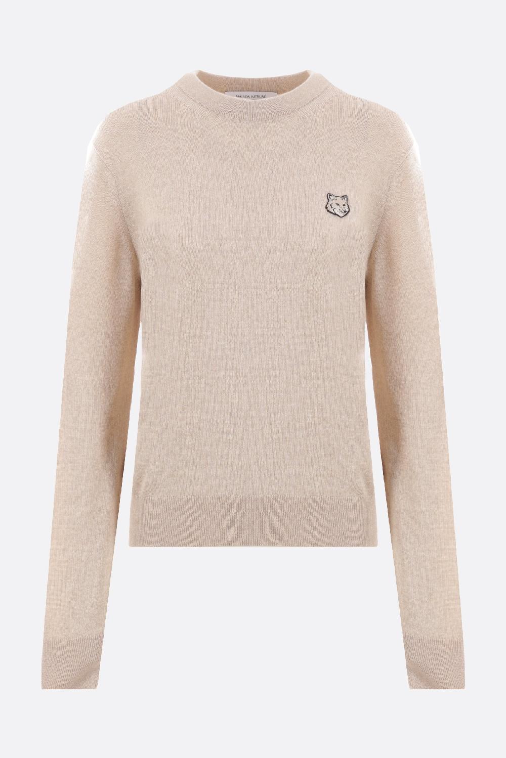 MAISON KITSUNÉ pullover in lana patch Bold Fox Head