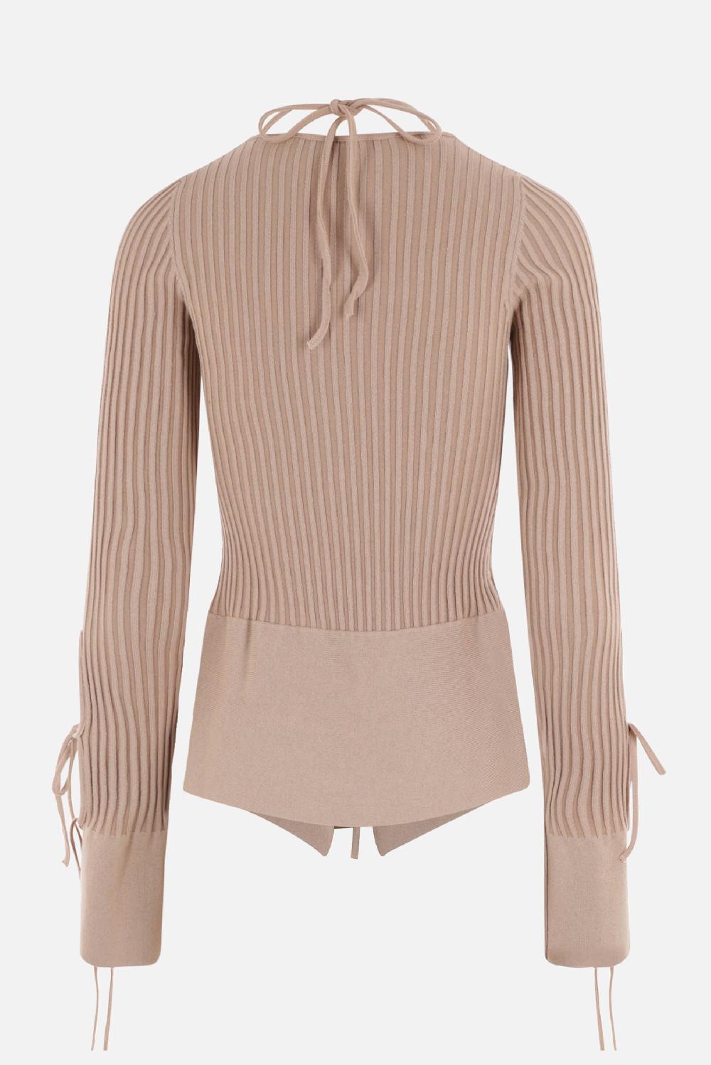 ANDREADAMO Pullover In Maglia A Costine Con Cut-out