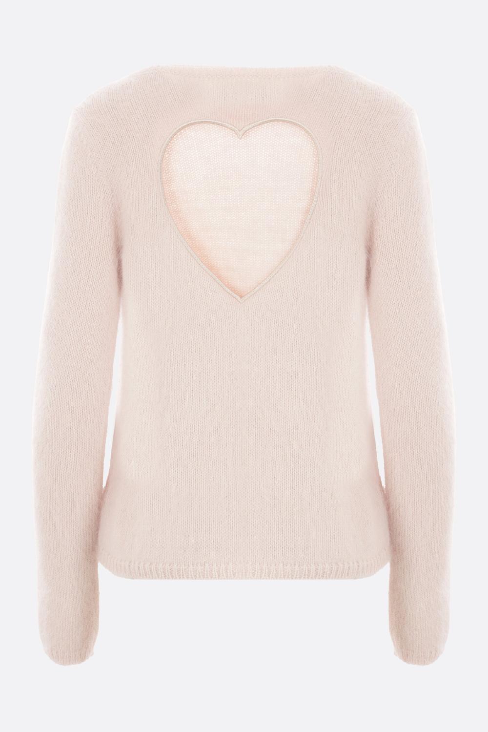 BLUMARINE Pullover In Misto Angora Con Cuore Cut-ut