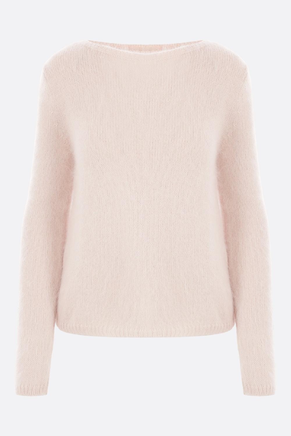 BLUMARINE pullover in misto angora con cuore cut-ut