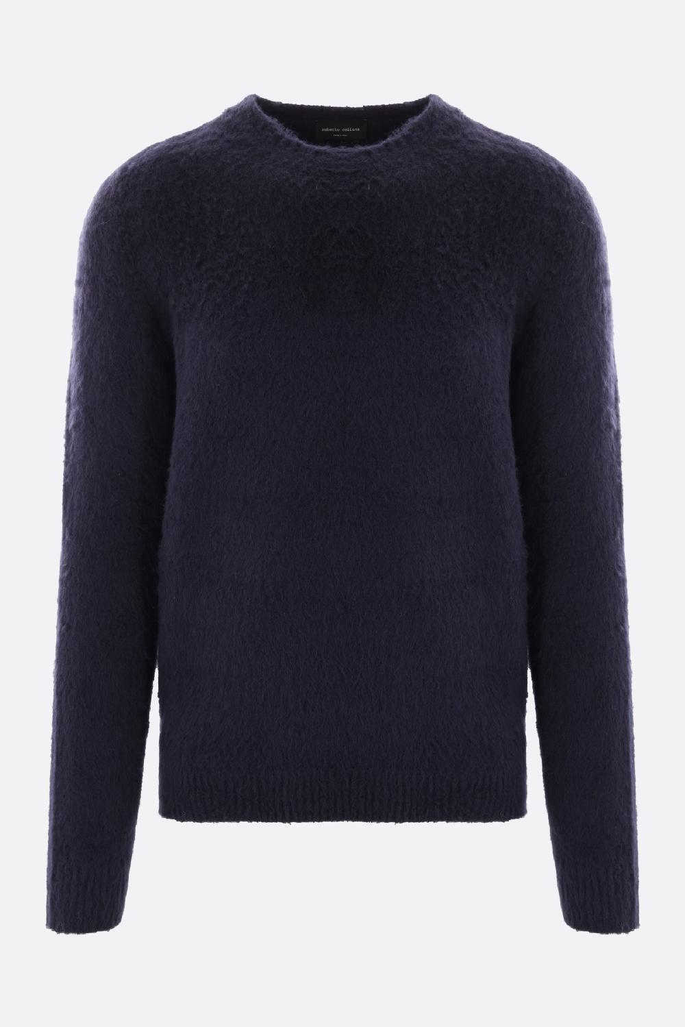 ROBERTO COLLINA Pullover In Misto Cotone Smerigliato