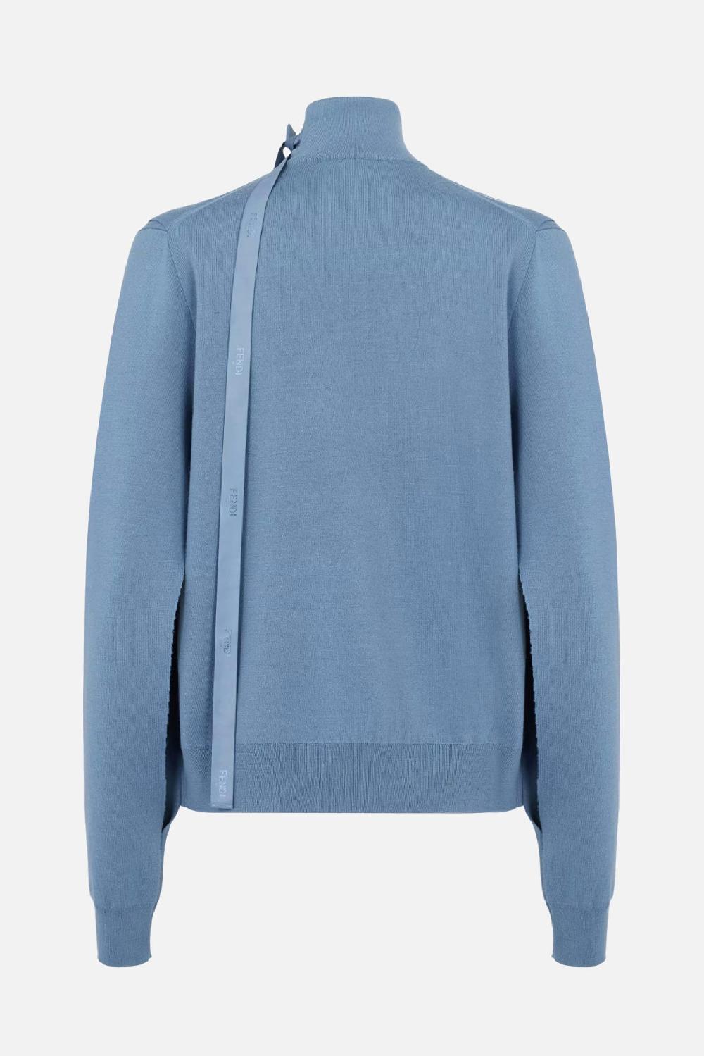 FENDI Pullover In Misto Lana Con Cut-out E Nastro Logato