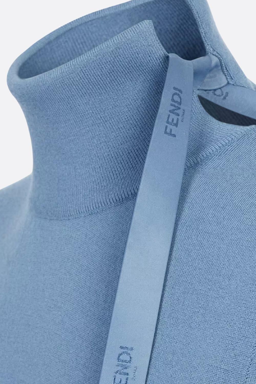 FENDI Pullover In Misto Lana Con Cut-out E Nastro Logato