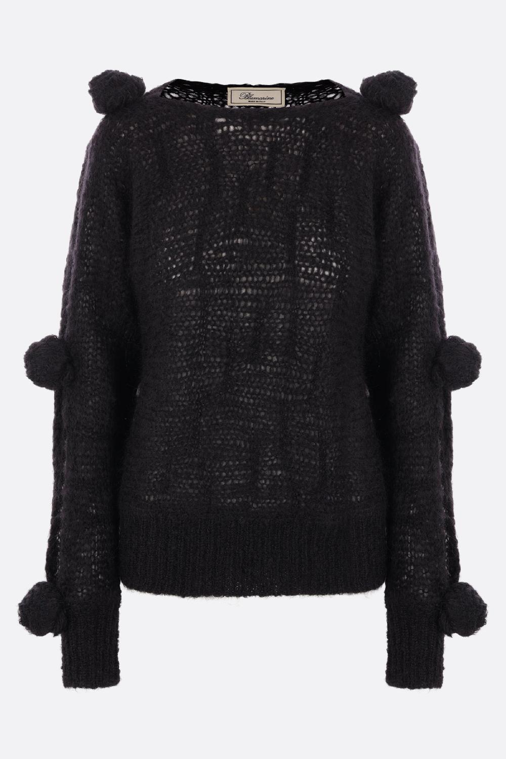 BLUMARINE Pullover In Misto Lana Mohair Con Rose 3D