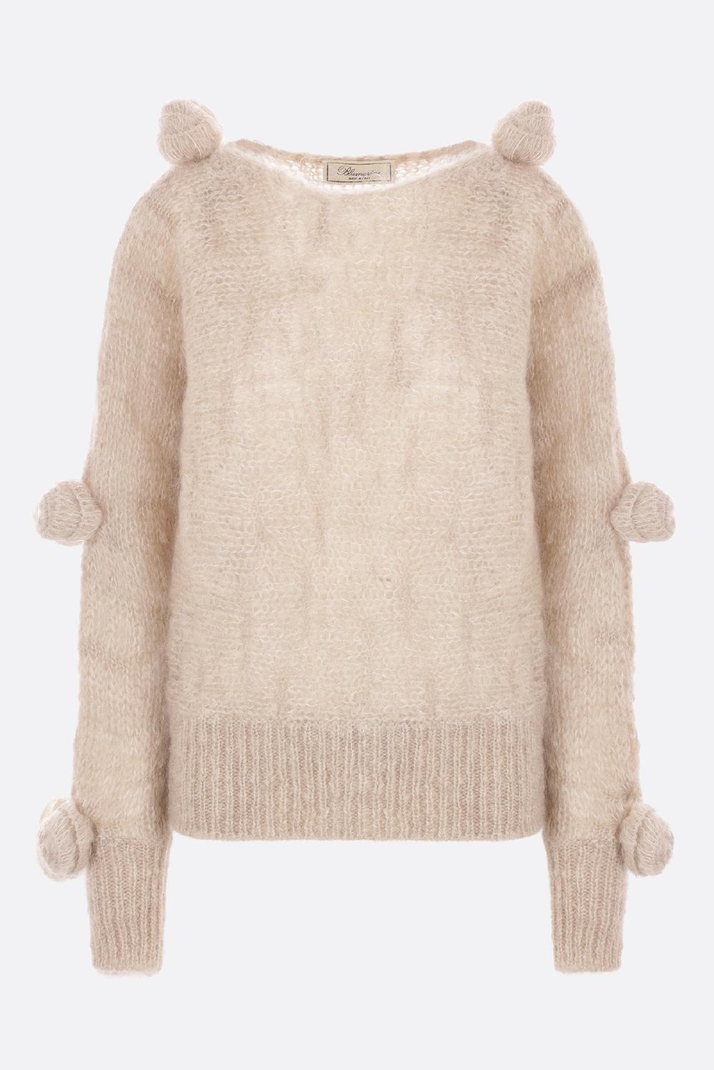 BLUMARINE pullover in misto lana mohair con rose 3D