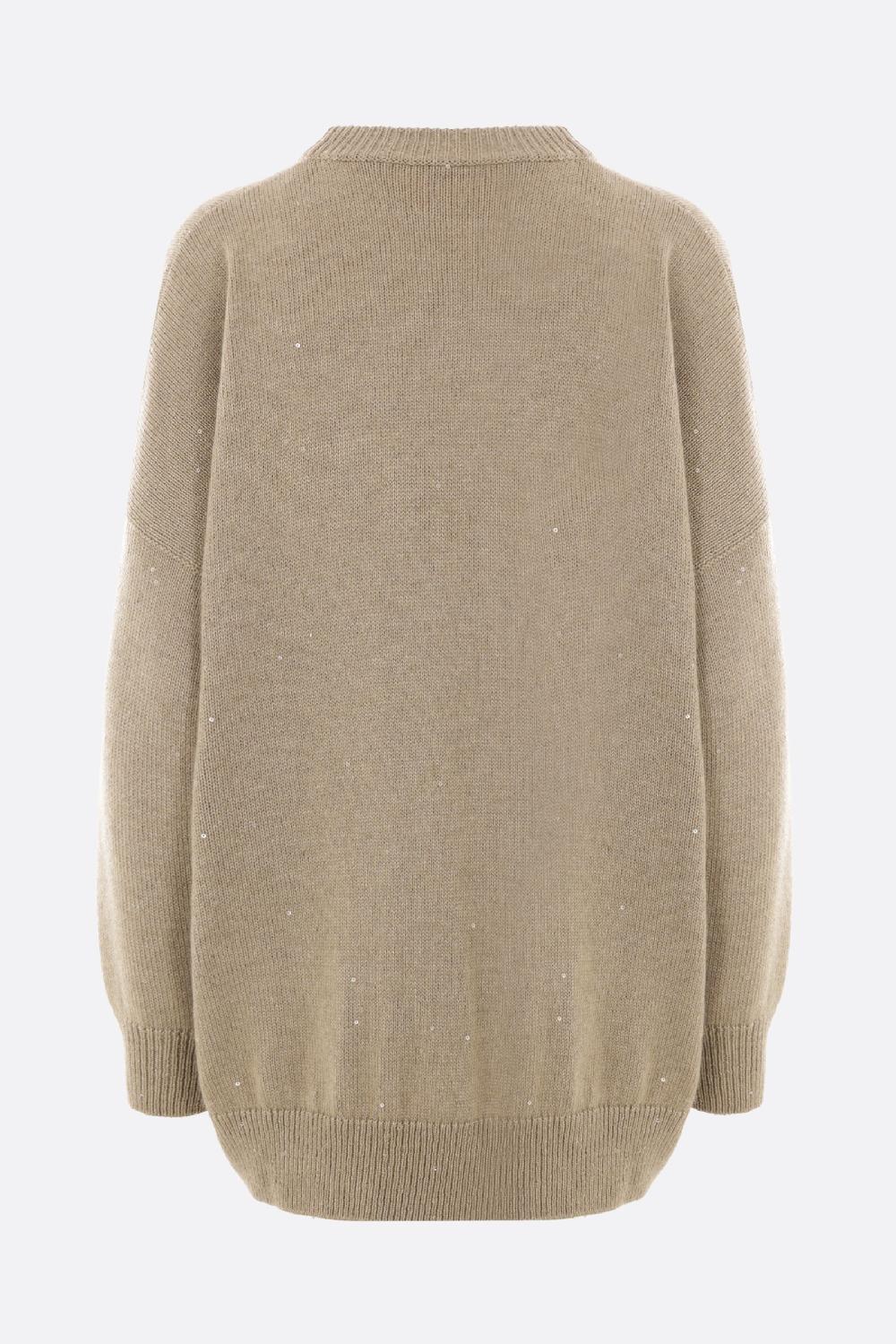 BRUNELLO CUCINELLI Pullover Oversize In Cashmere E Seta Con Paillettes