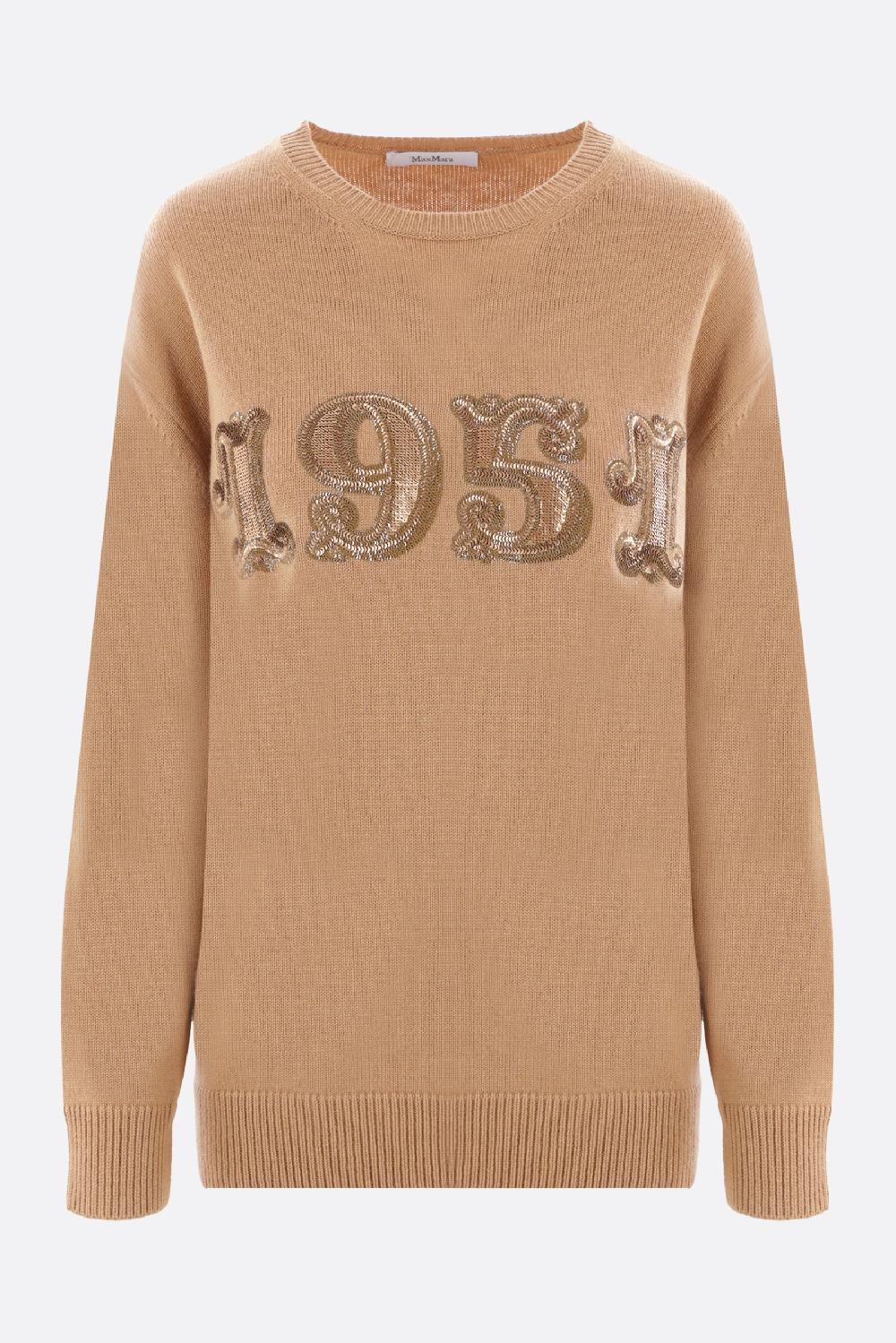 MAX MARA pullover oversize Plata in lana e cashmere