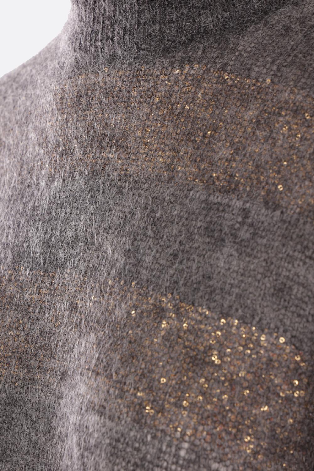 BRUNELLO CUCINELLI Pullover Smanicato In Misto Lana Mohair Con Paillettes