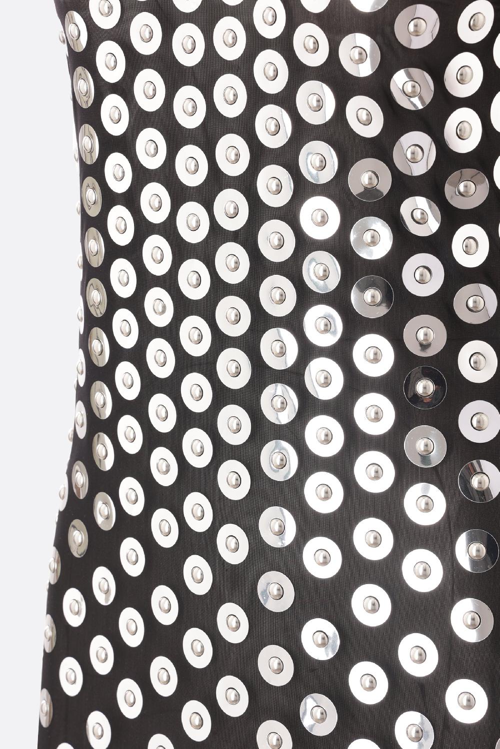 RABANNE Abito Lungo In Jersey Con Borchie