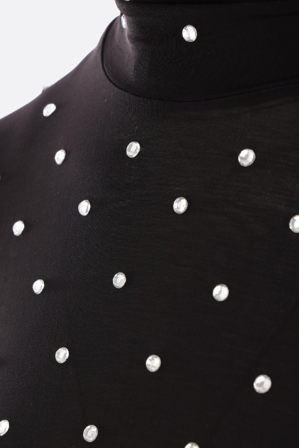 RABANNE Dolcevita In Jersey Stretch Con Cristalli