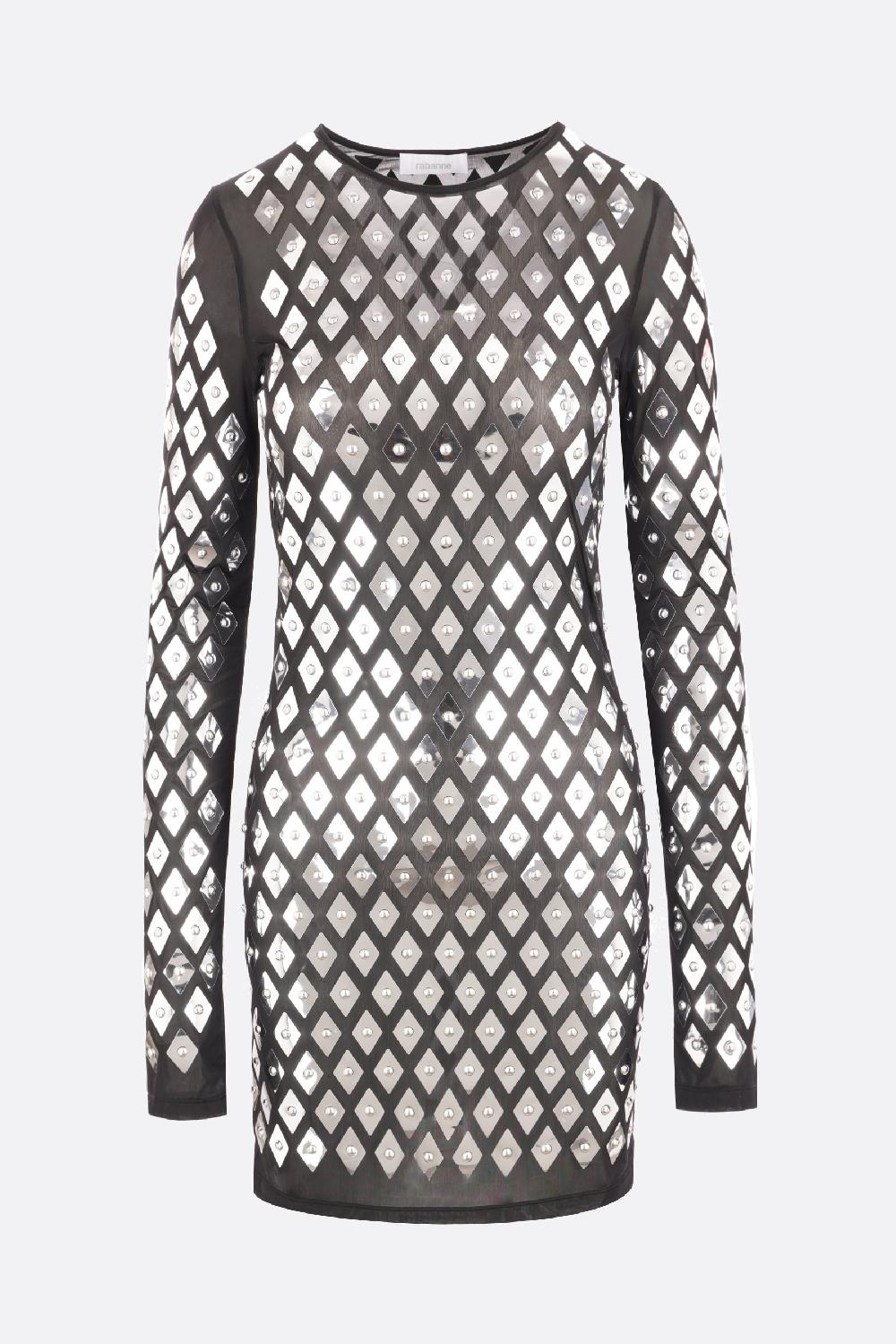 RABANNE Miniabito In Jersey Con Borchie