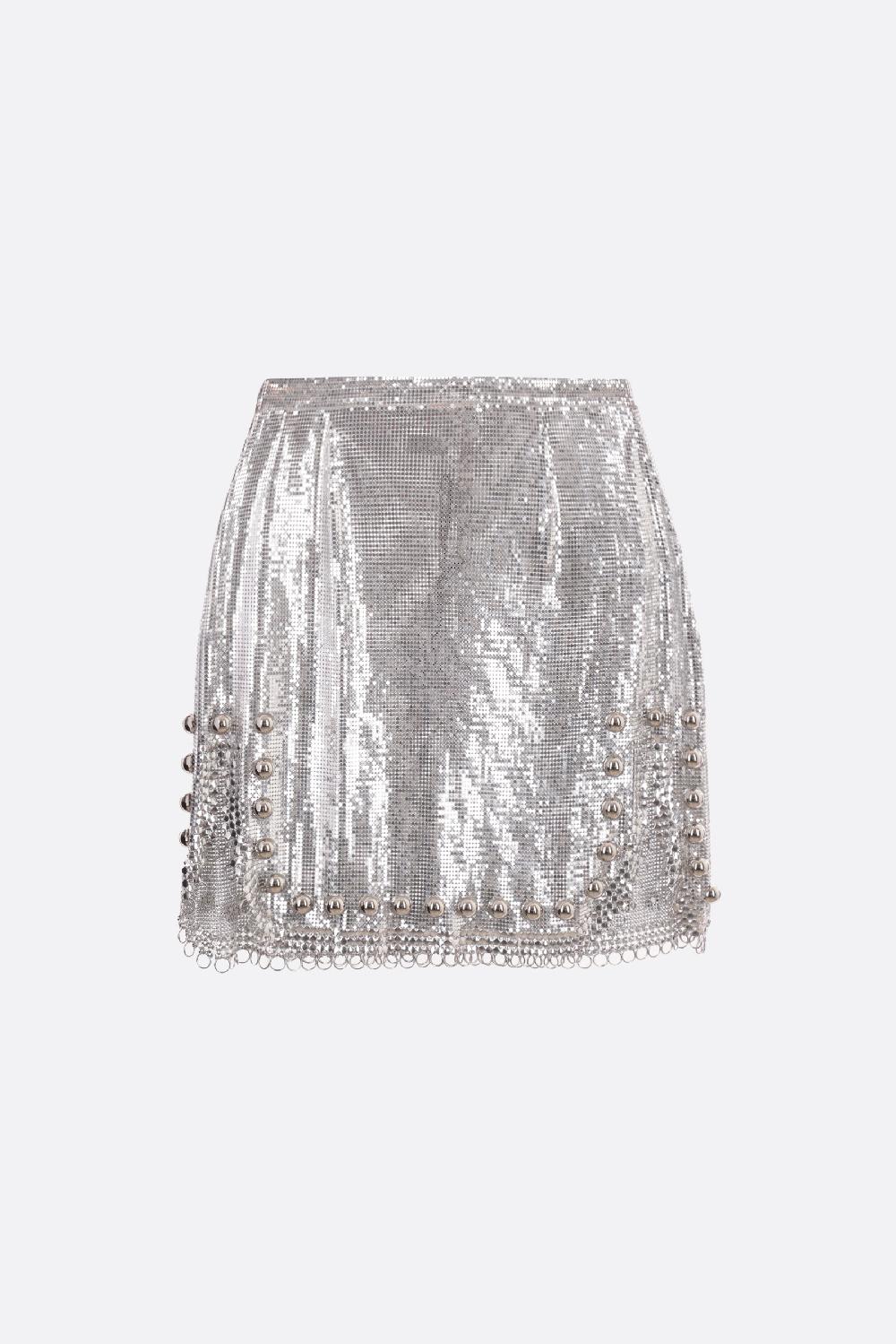 RABANNE minigonna in maglia metallica