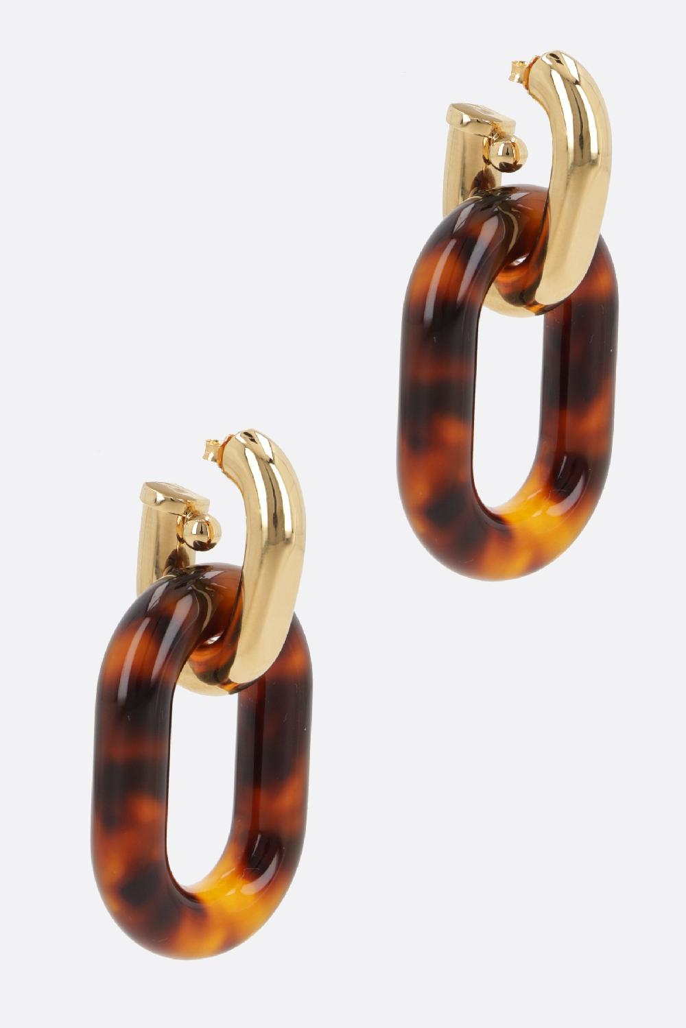 RABANNE Orecchini XL Link In Ottone E Resina