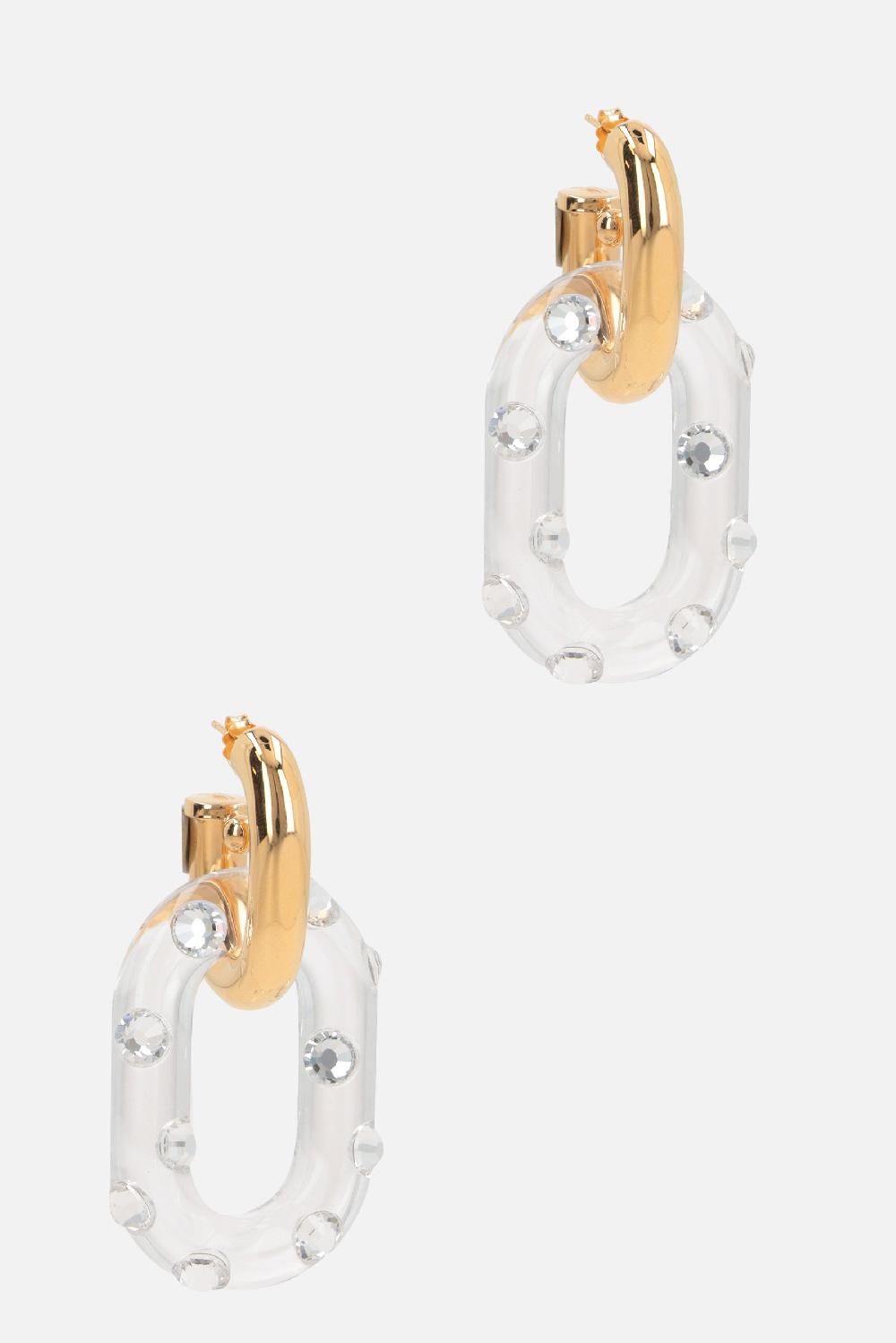 RABANNE Orecchini XL Link In Ottone E Resina