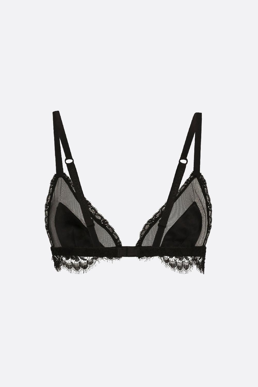 DOLCE & GABBANA Reggiseno A Triangolo In Raso E Tulle