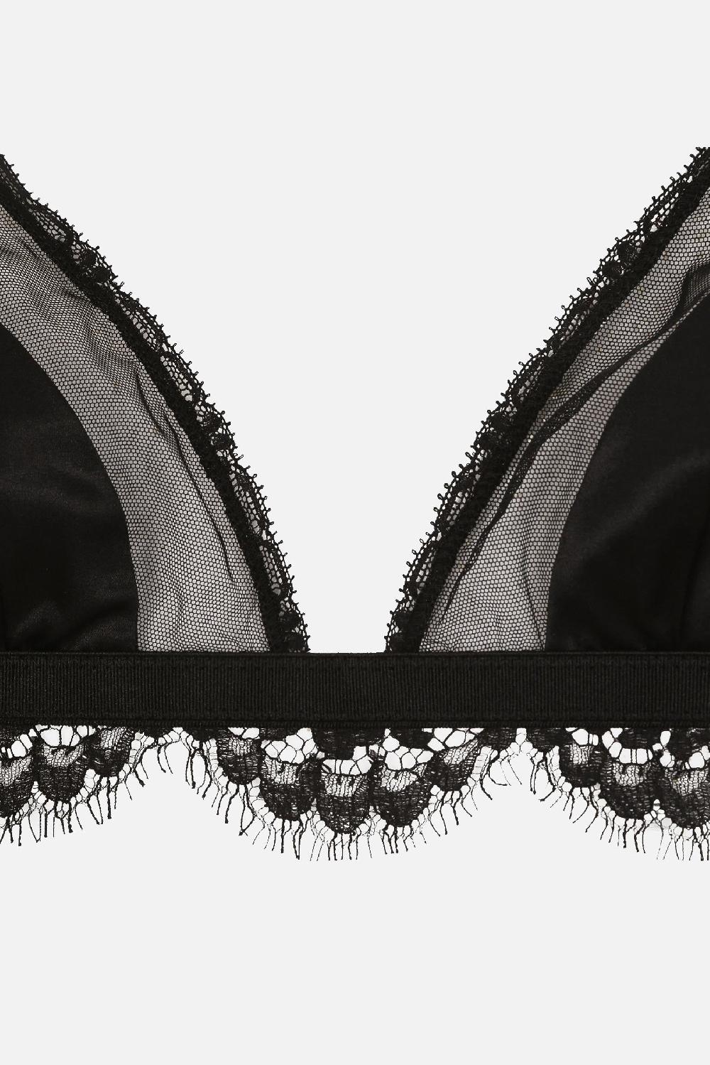 DOLCE & GABBANA Reggiseno A Triangolo In Raso E Tulle