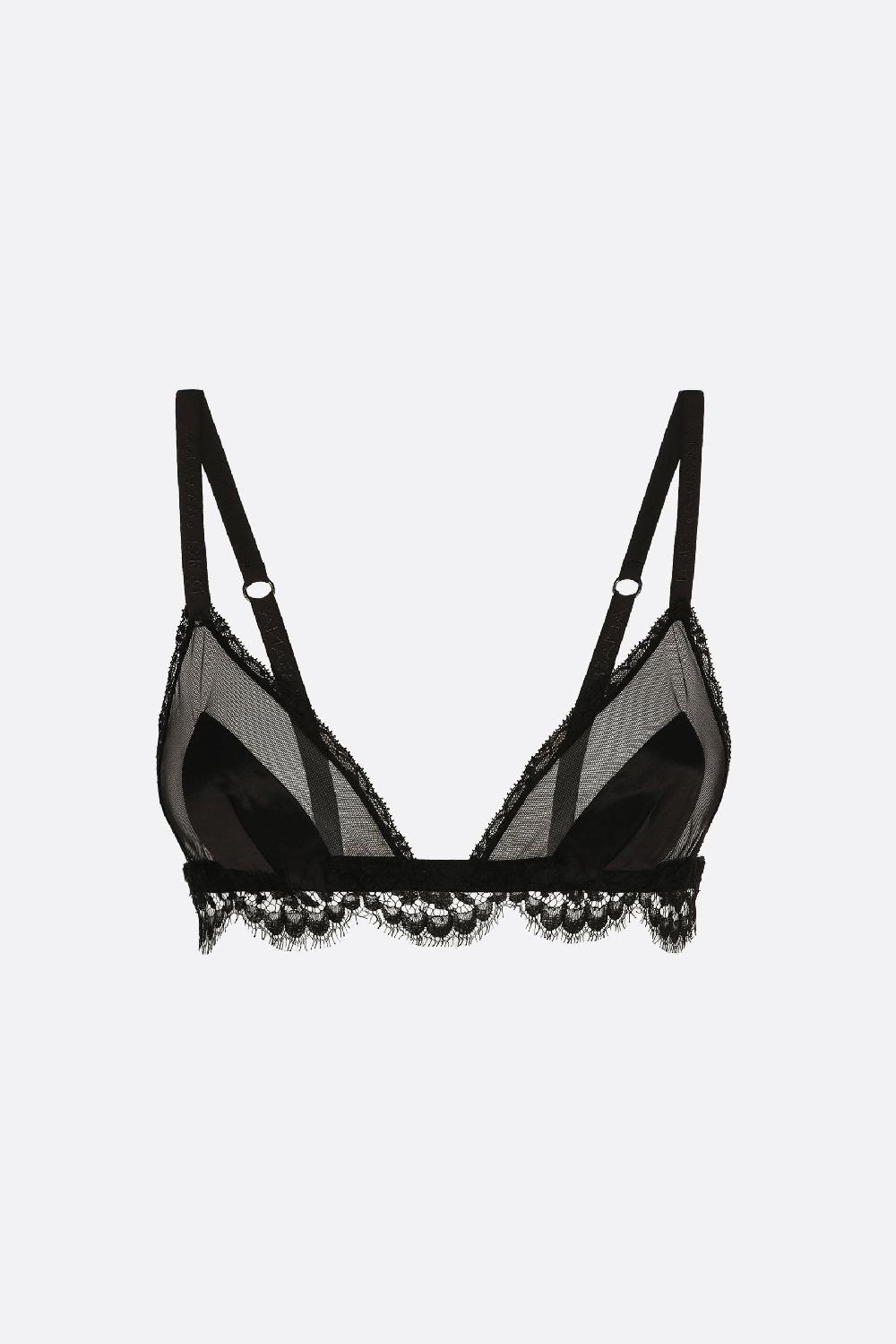 DOLCE & GABBANA reggiseno a triangolo in raso e tulle