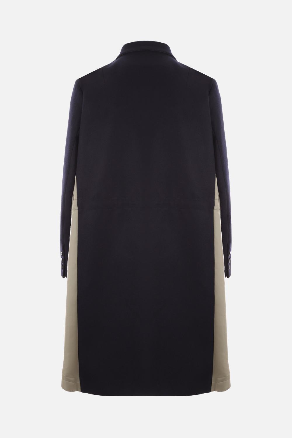 SACAI Cappotto Monopetto Melton In Lana E Nylon