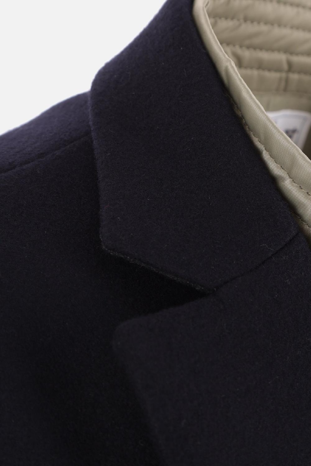 SACAI Cappotto Monopetto Melton In Lana E Nylon