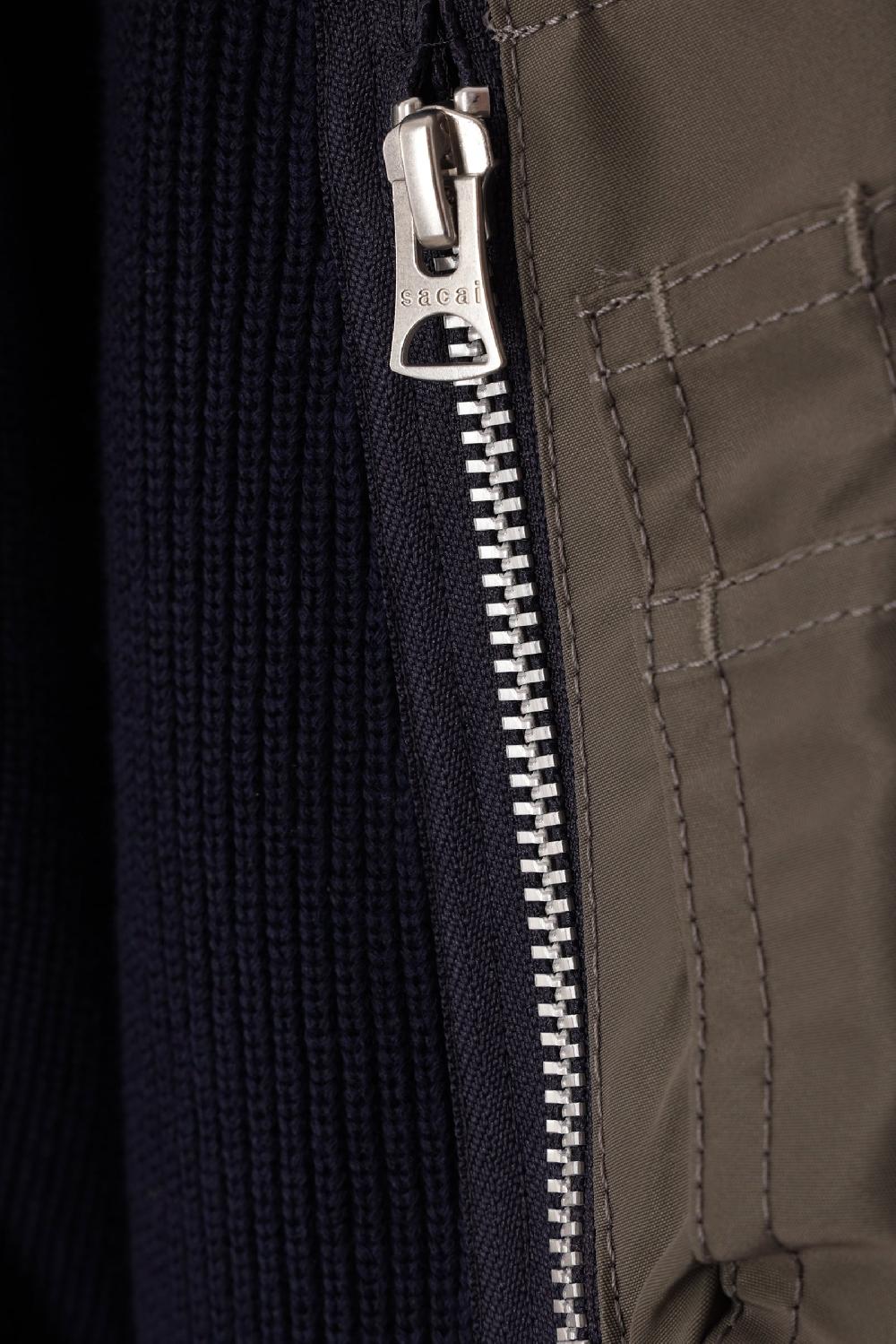 SACAI Cardigan Full-zip In Misto Cotone A Costine