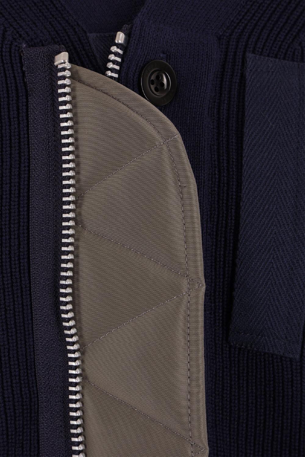 SACAI Cardigan Full-zip In Misto Cotone A Costine