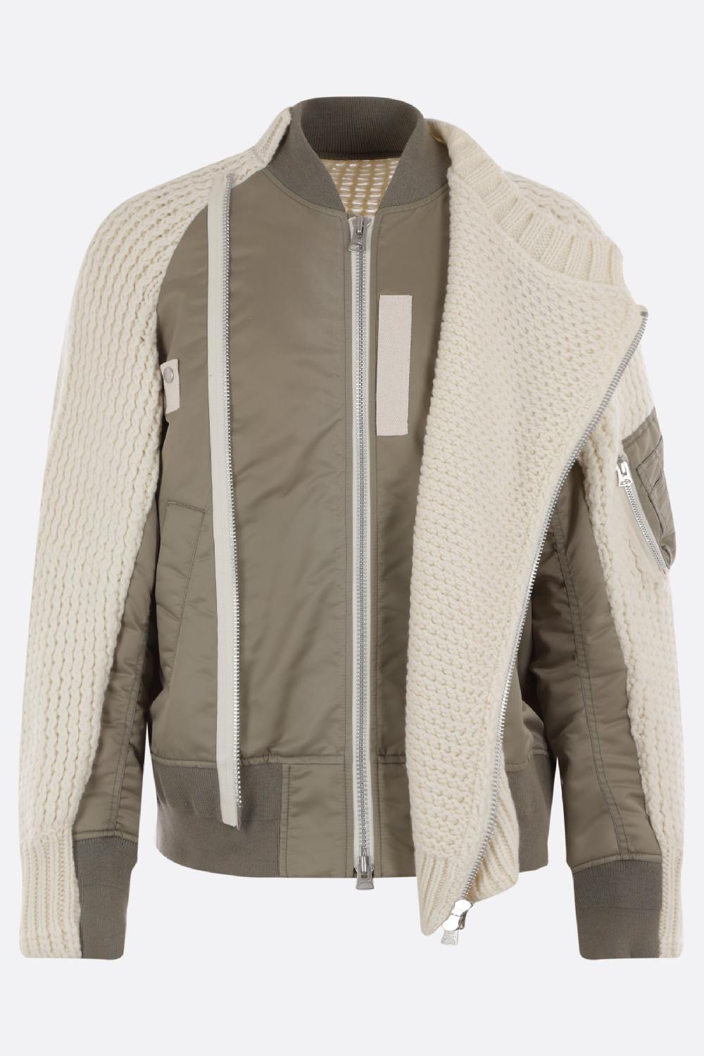 SACAI Giubbotto Bomber In Maglia E Nylon