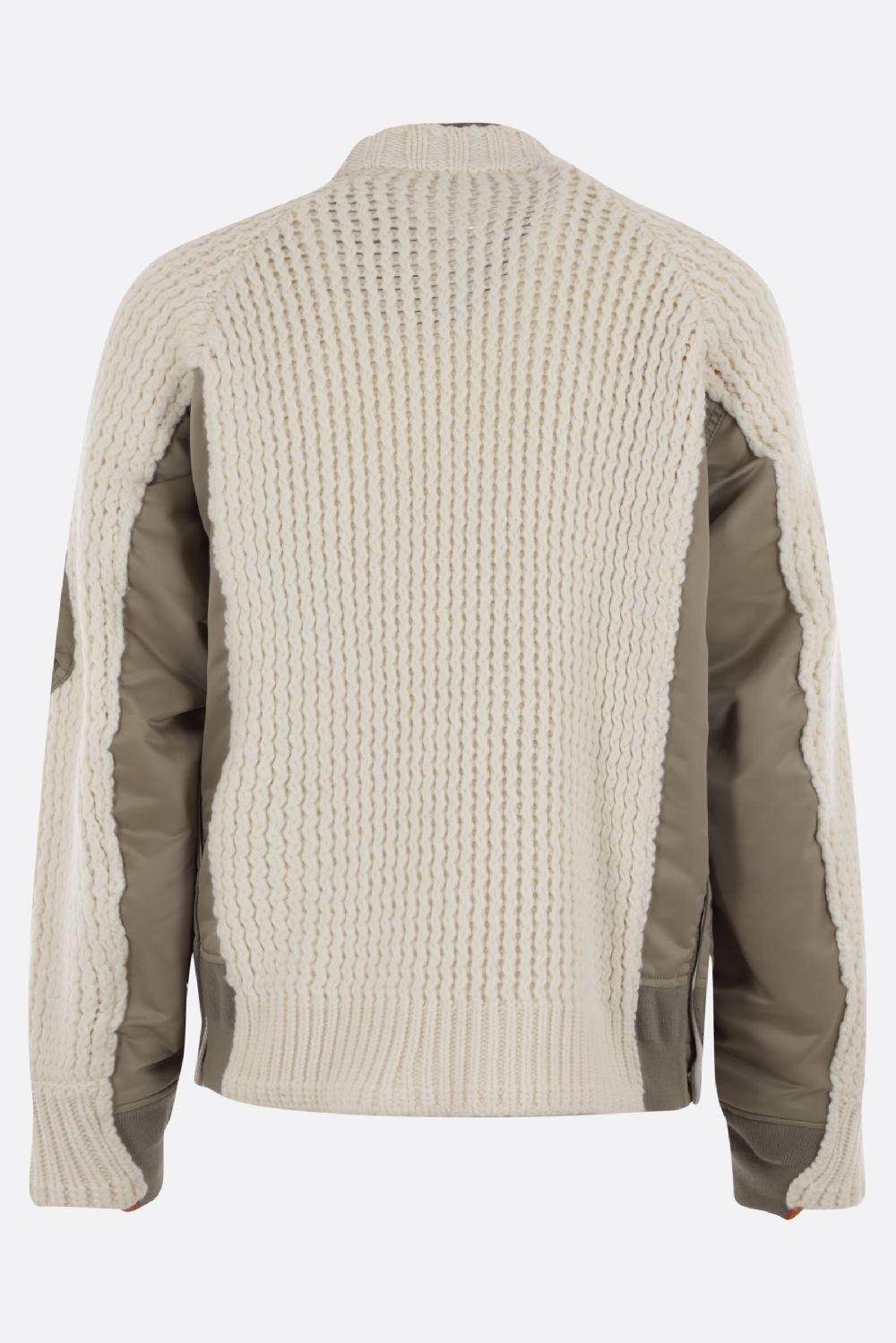 SACAI Giubbotto Bomber In Maglia E Nylon