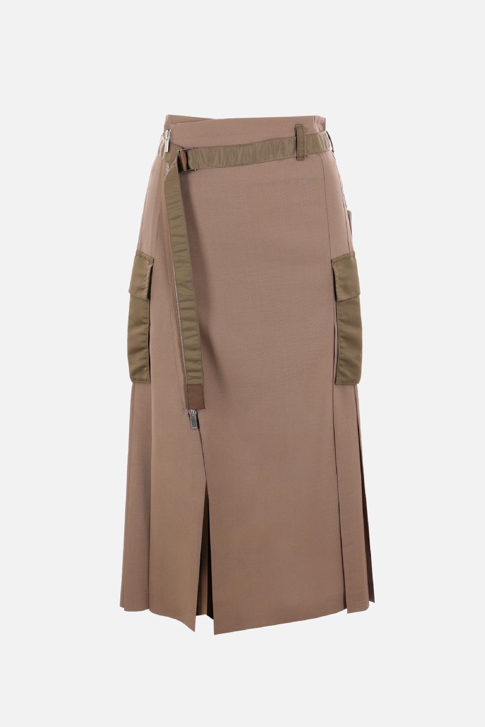 SACAI gonna a portafoglio in misto lana