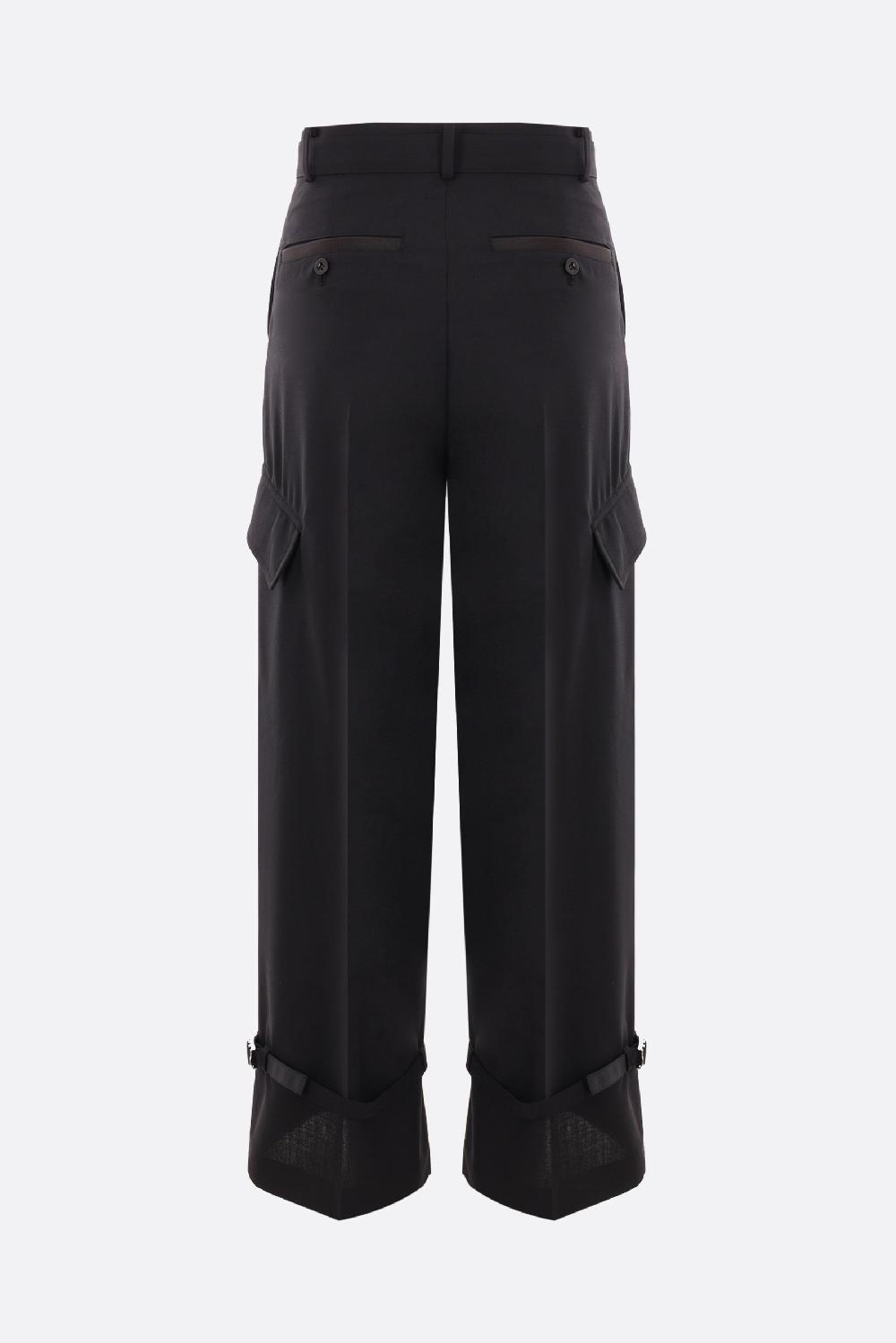 SACAI Pantalone Cargo In Misto Lana
